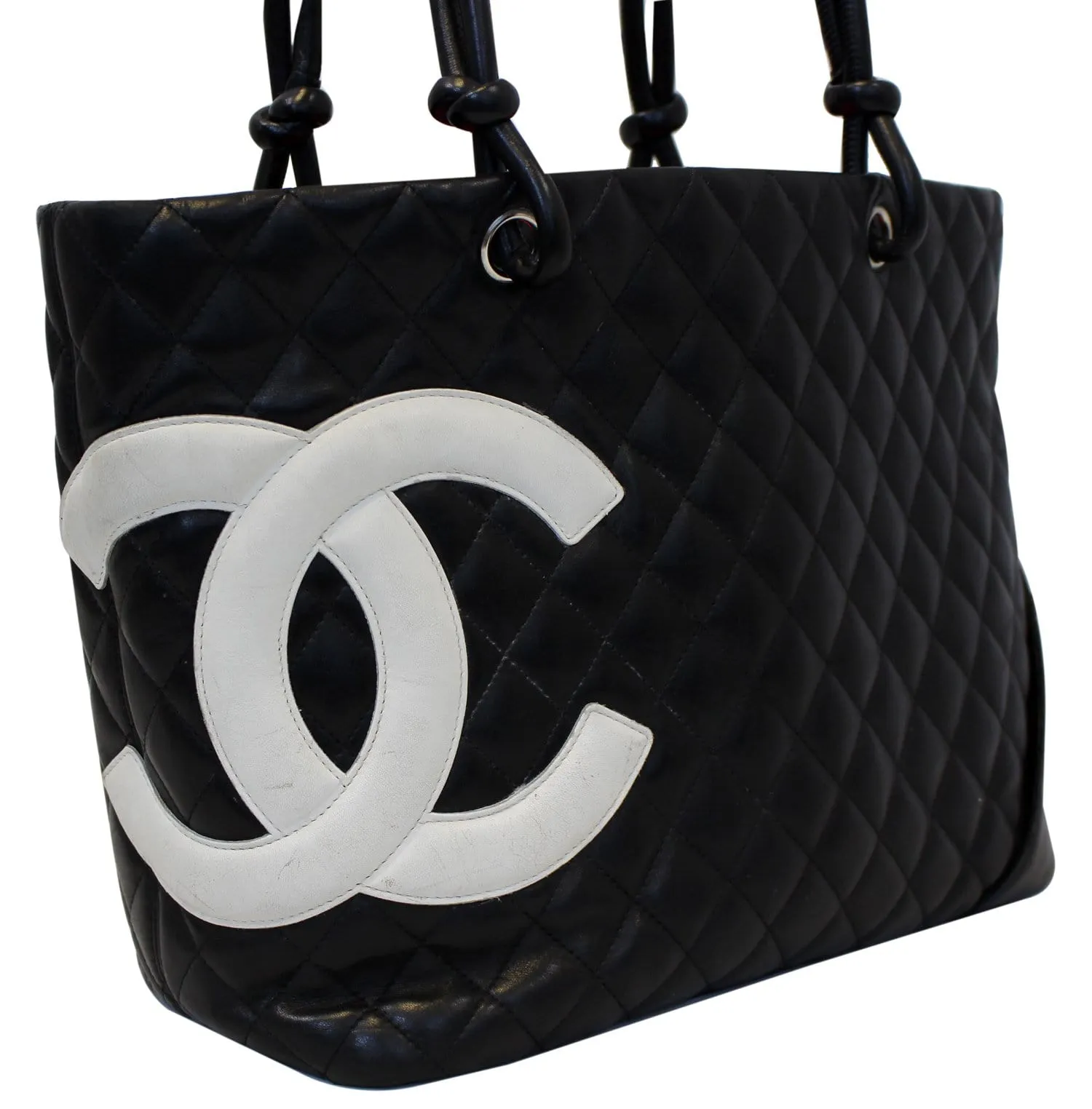CHANEL Black CalfSkin Leather Large Cambon Tote Bag