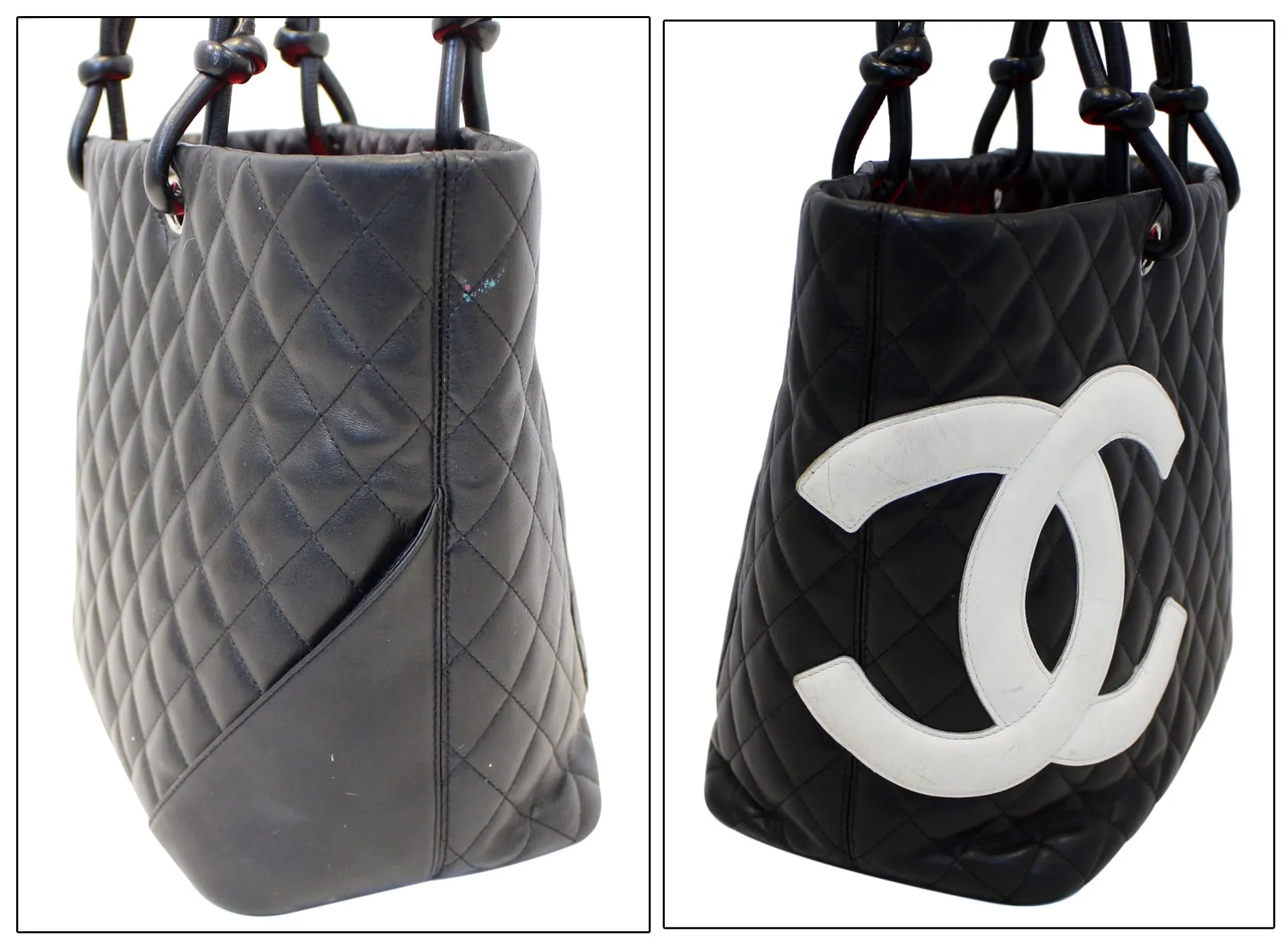 CHANEL Black CalfSkin Leather Large Cambon Tote Bag