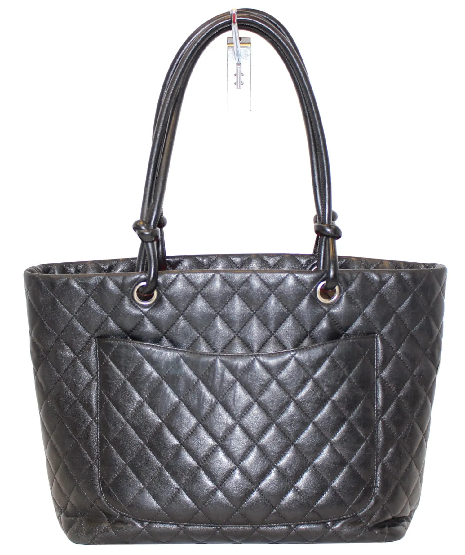 CHANEL Black CalfSkin Leather Large Cambon Tote Bag