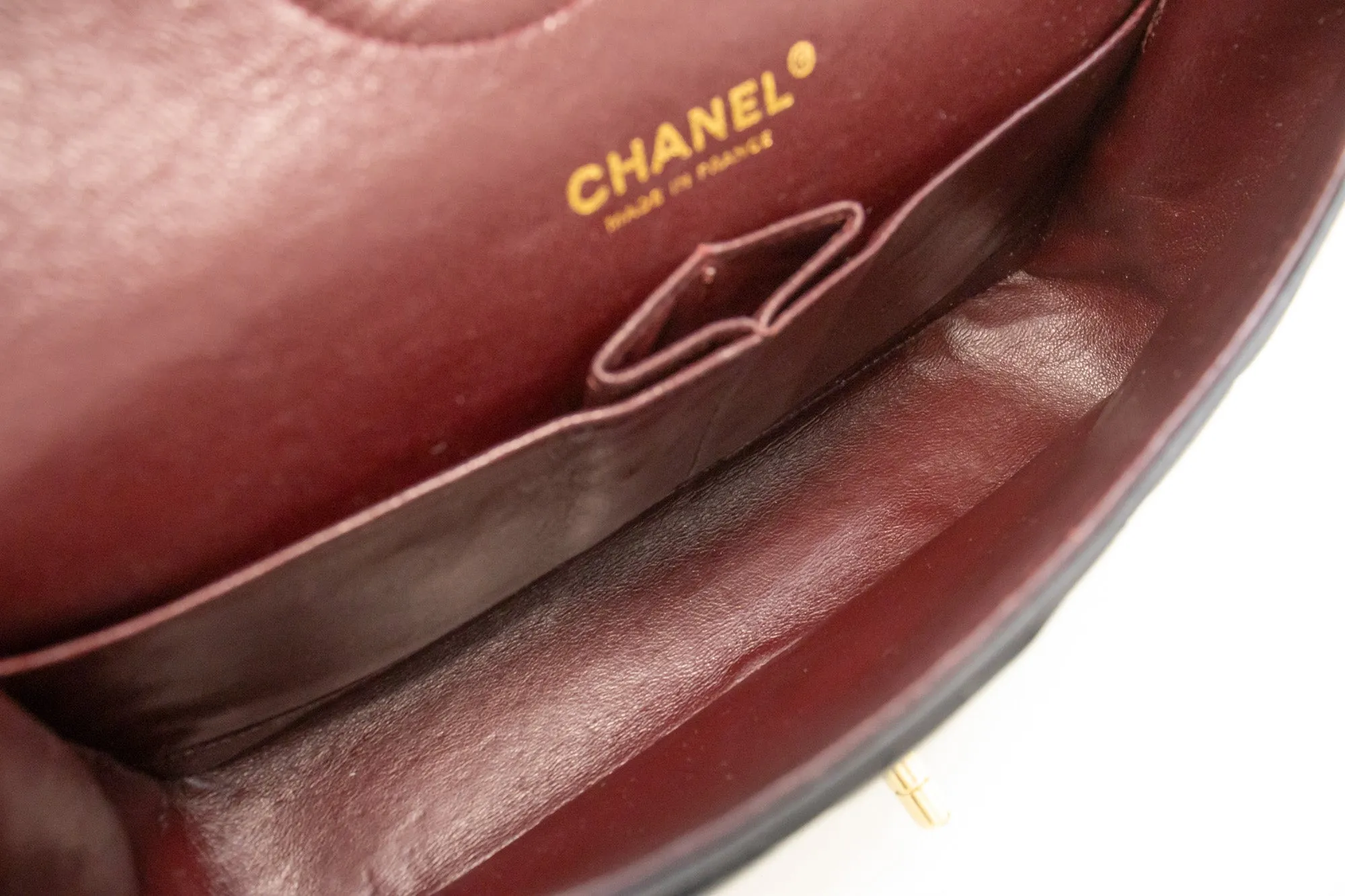CHANEL Classic Double Flap Medium Chain Shoulder Bag Black Lamb m03