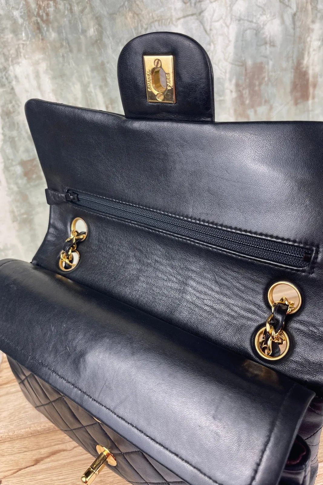 Chanel Classic Small Double Flap Black Lambskin Bag
