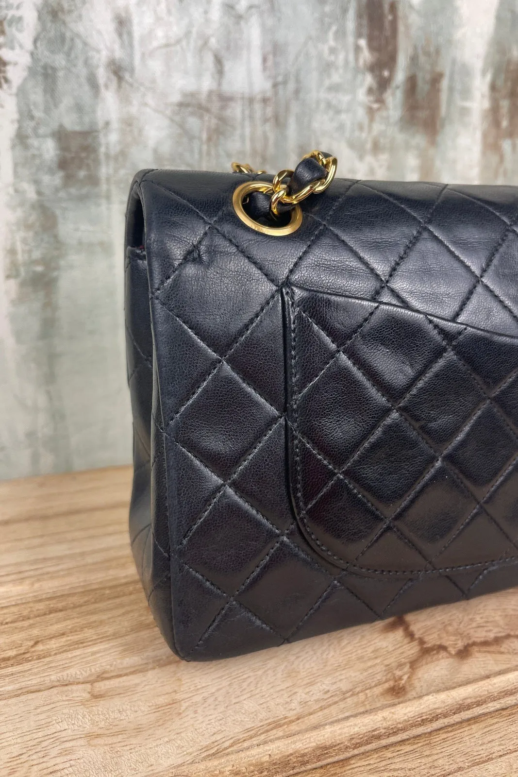 Chanel Classic Small Double Flap Black Lambskin Bag