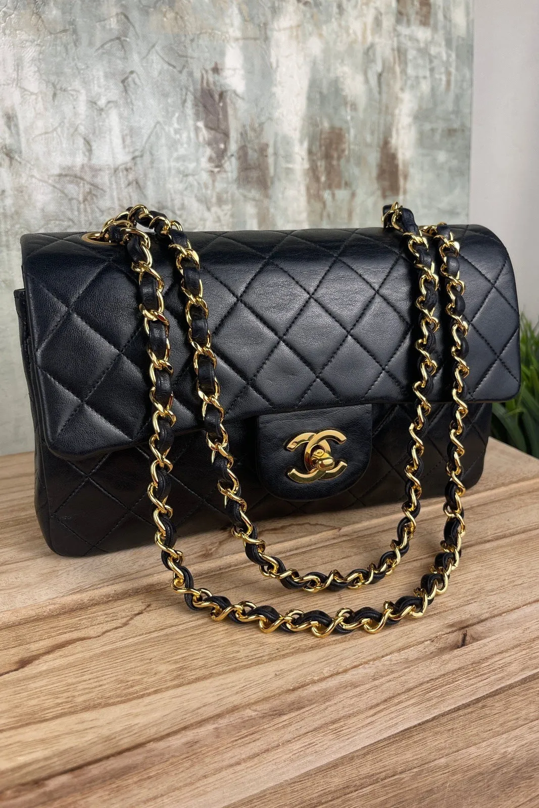 Chanel Classic Small Double Flap Black Lambskin Bag