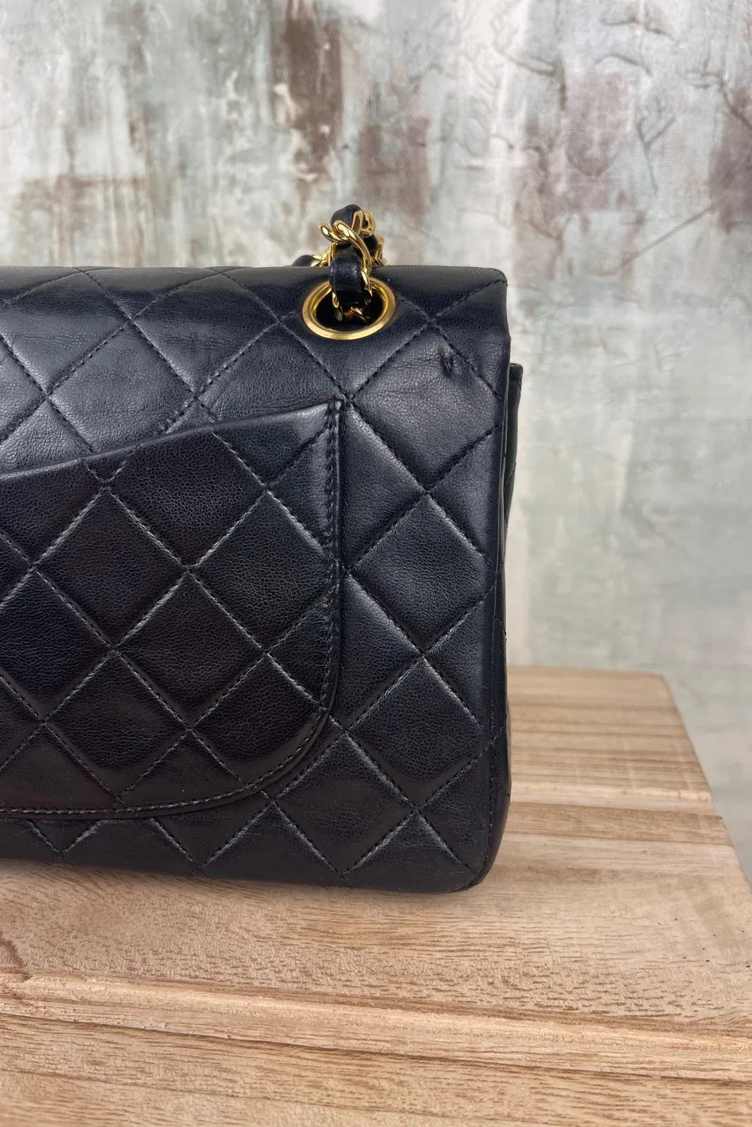 Chanel Classic Small Double Flap Black Lambskin Bag