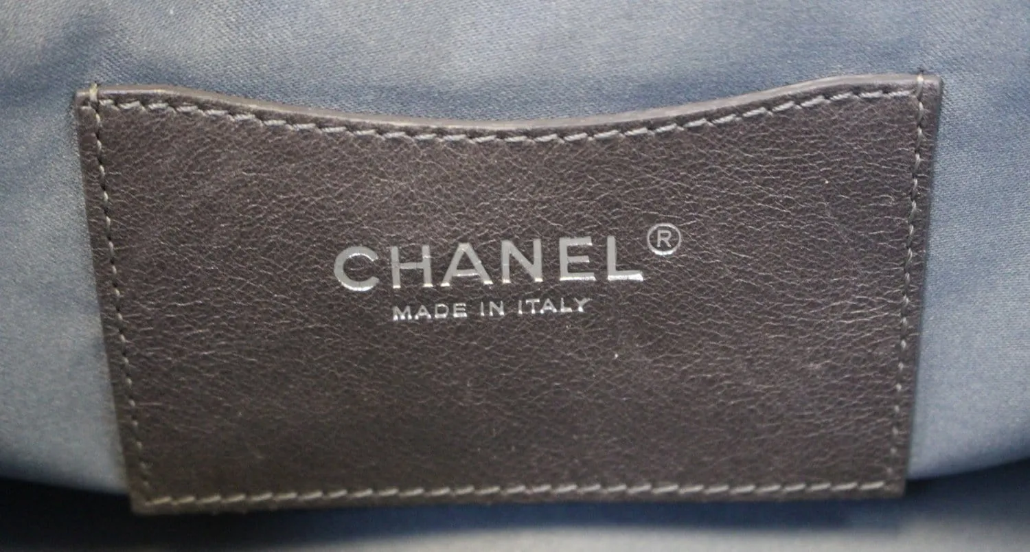 CHANEL Dark Brown Glazed Leather On the Road Tote Bag