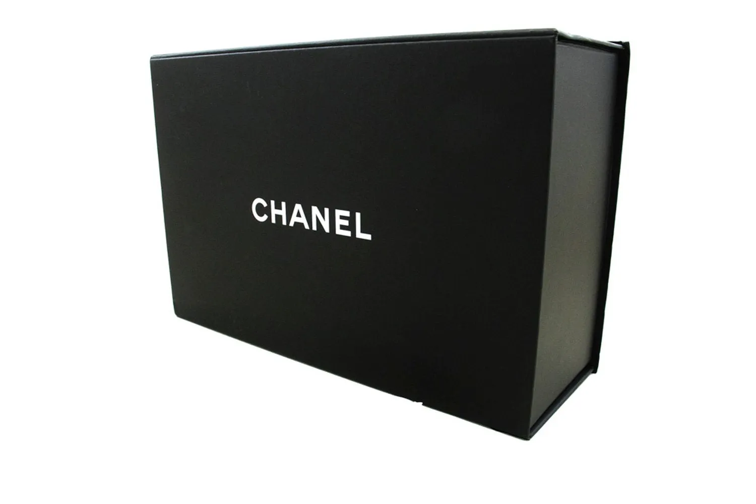 CHANEL Grained Calfskin Double Flap 9" Chain Shoulder Bag Black n49