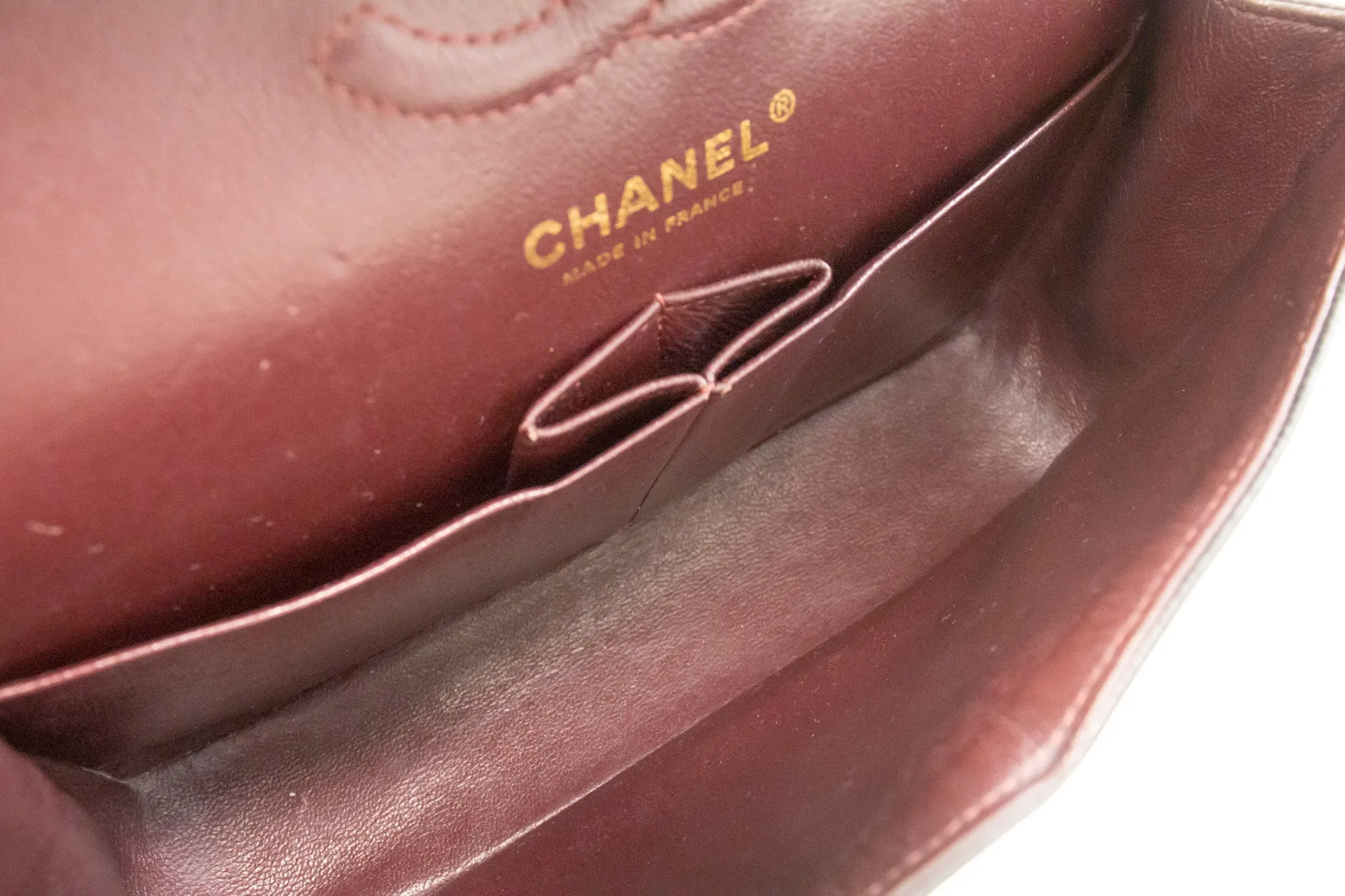CHANEL Grained Calfskin Double Flap 9" Chain Shoulder Bag Black n49