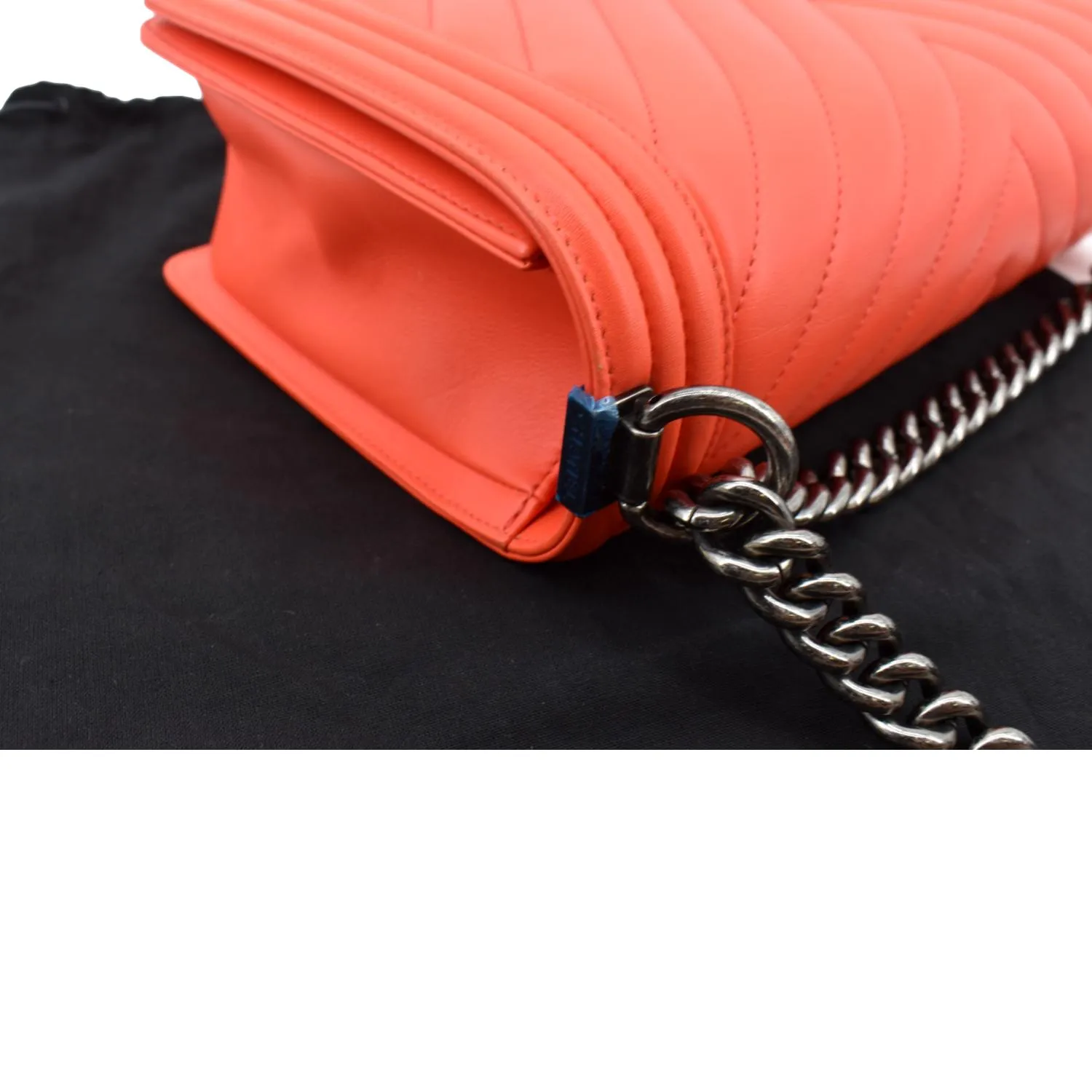 CHANEL Medium Boy Flap Chevron Quilted Calfskin Shoulder Bag Red