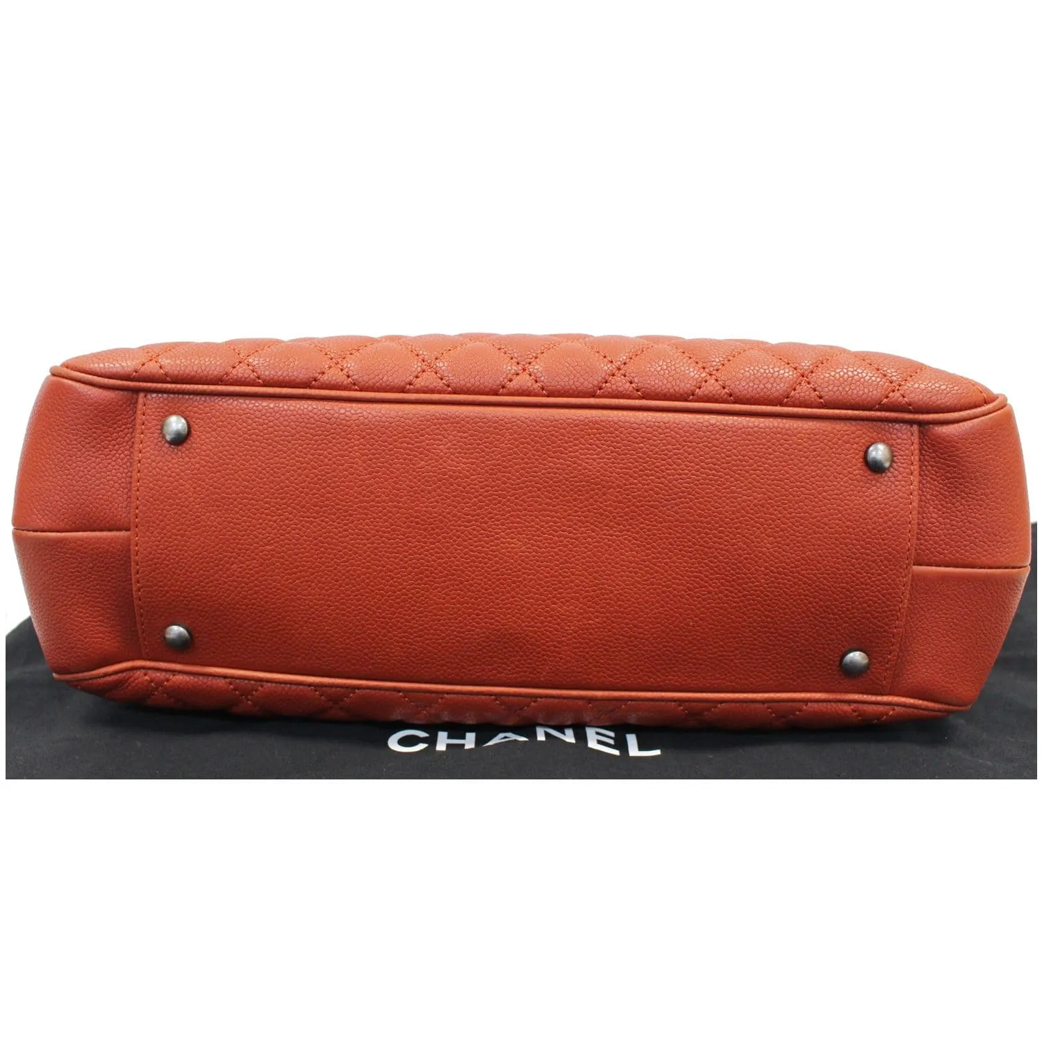 CHANEL Medium Rock In Rome Quilted Caviar Shoulder Tote Bag Red