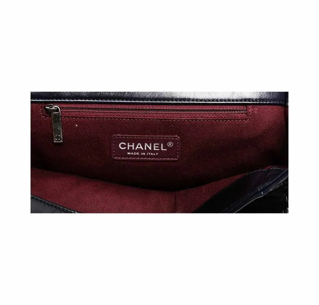 Chanel Navy Blue Accordion Flap Bag