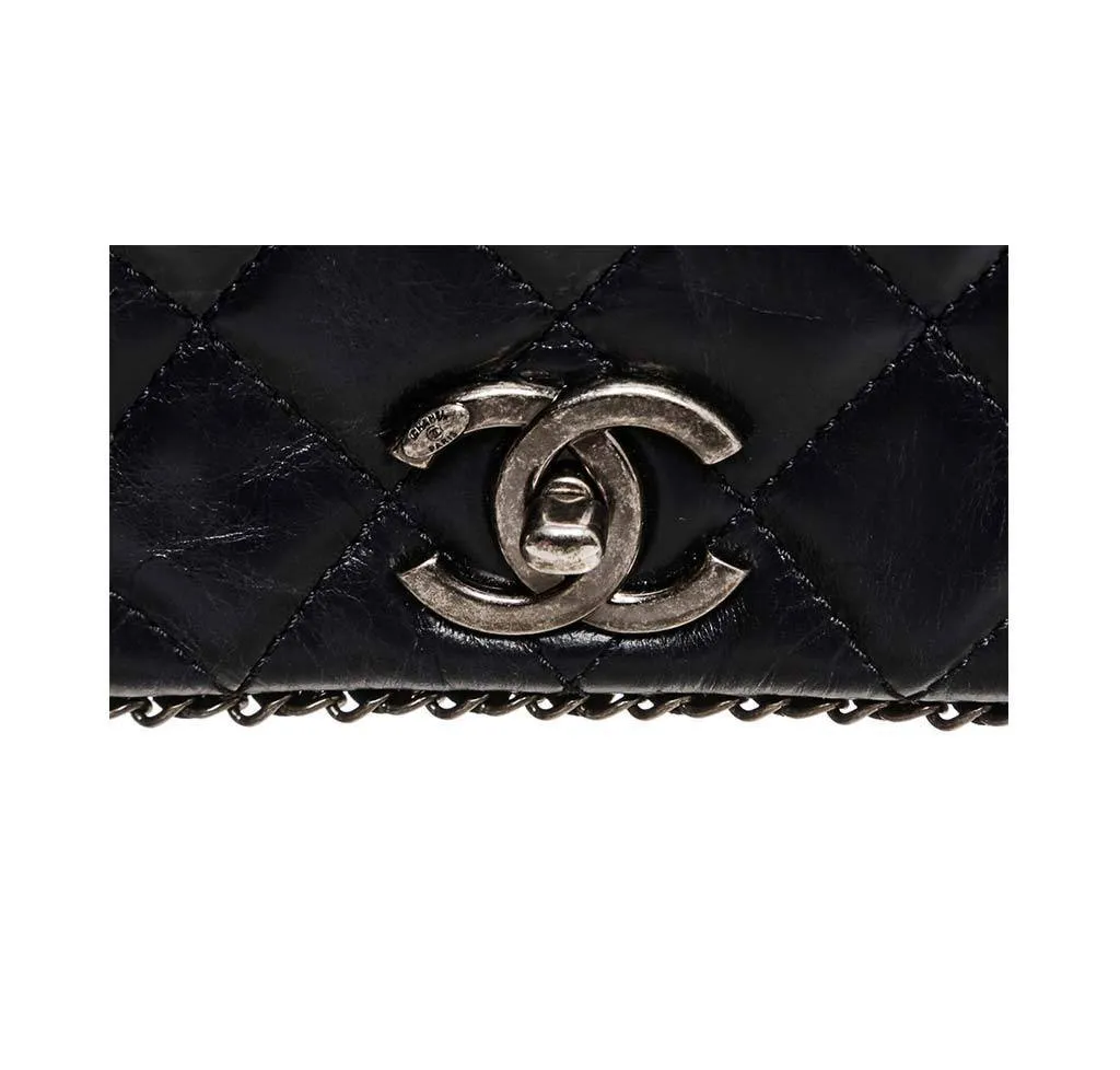 Chanel Navy Blue Accordion Flap Bag
