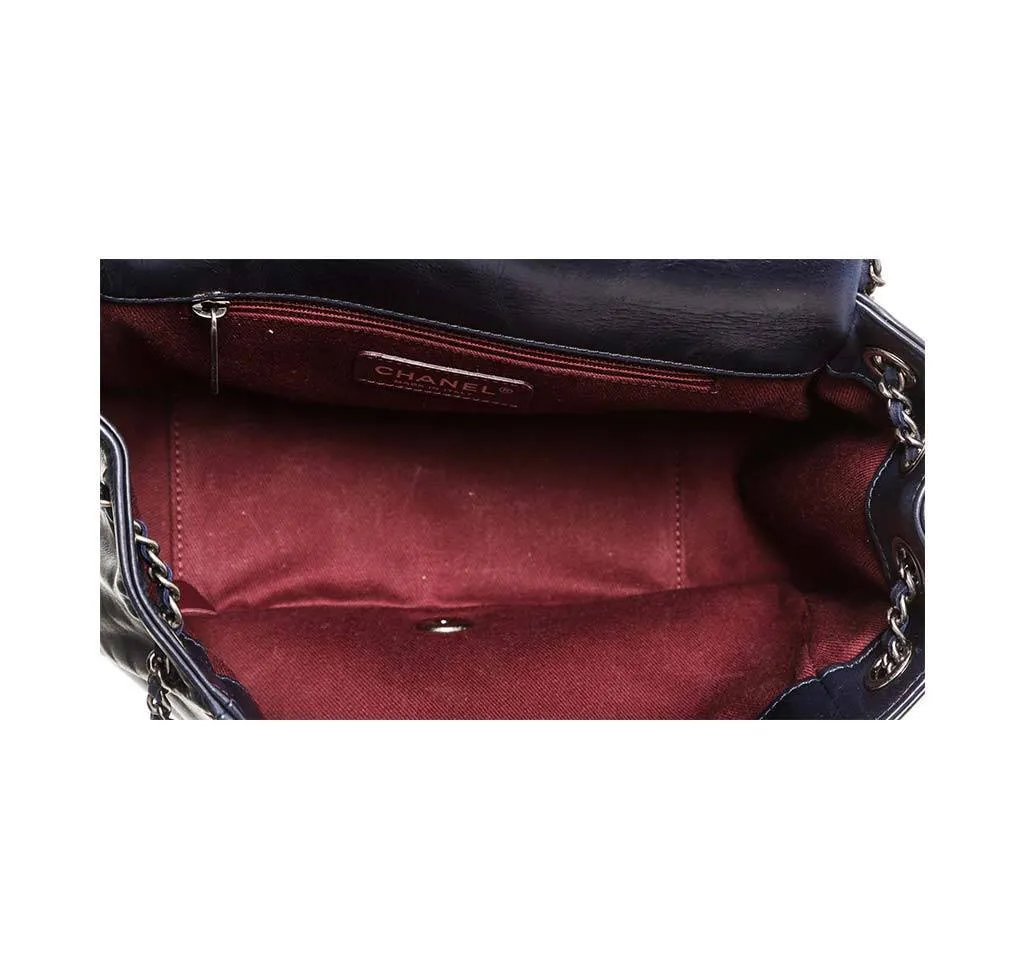Chanel Navy Blue Accordion Flap Bag