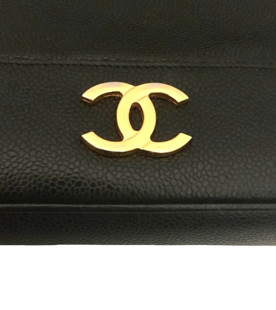 Chanel Vintage Black Caviar Multi Emblem Tote