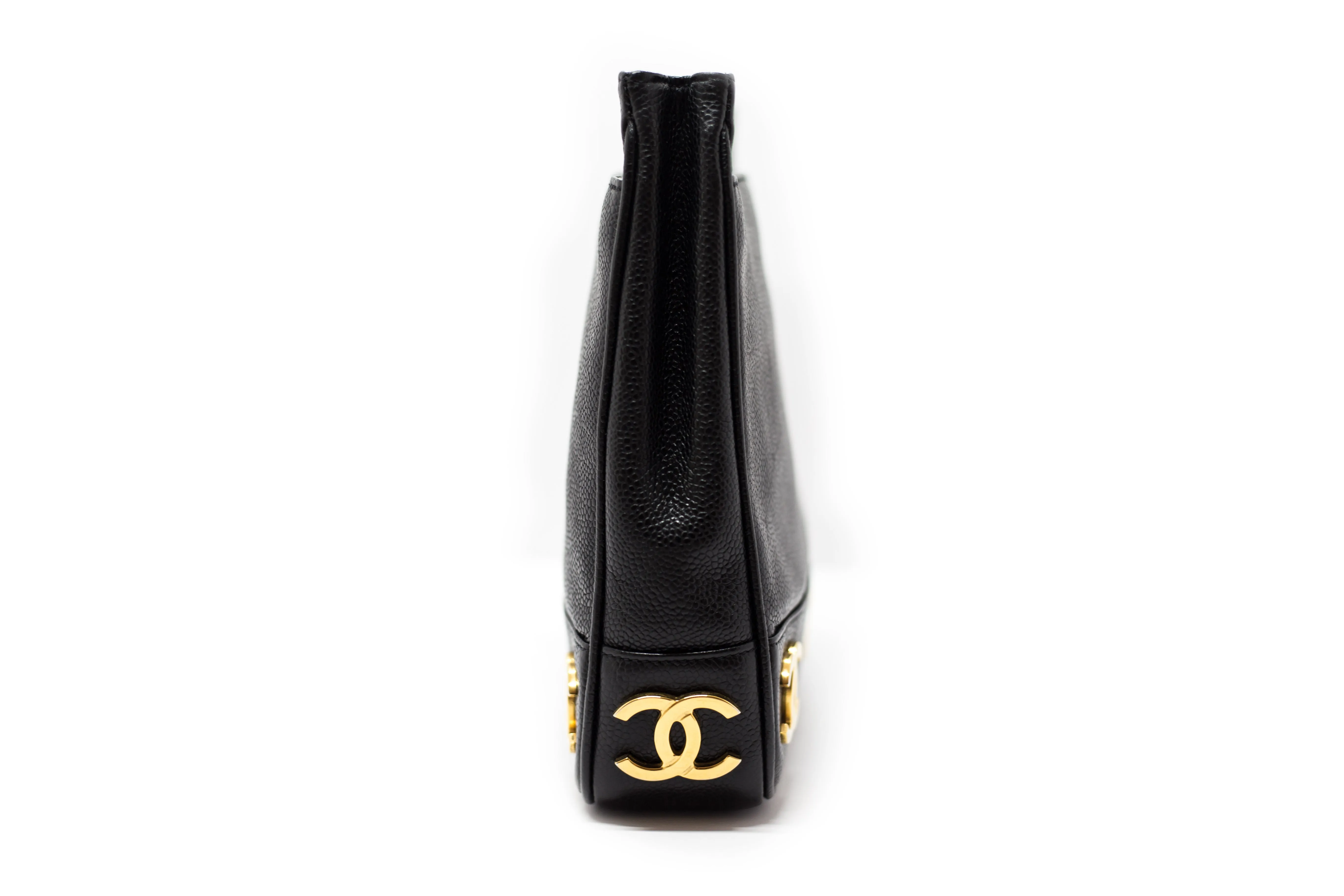 Chanel Vintage Black Caviar Multi Emblem Tote
