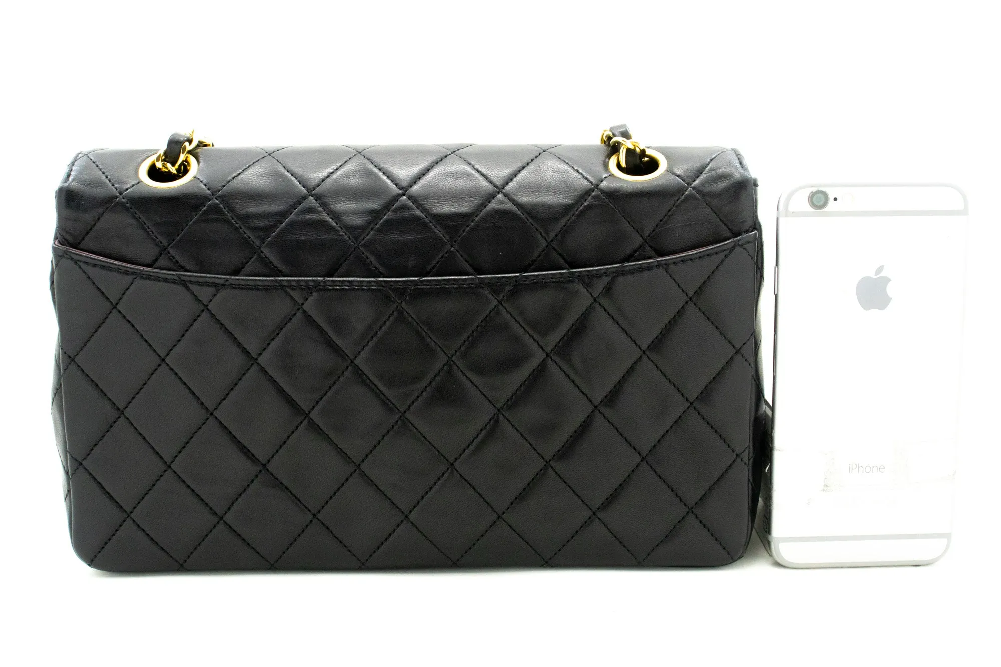 CHANEL Vintage Classic Chain Shoulder Bag Single Flap Quilted Lamb m91