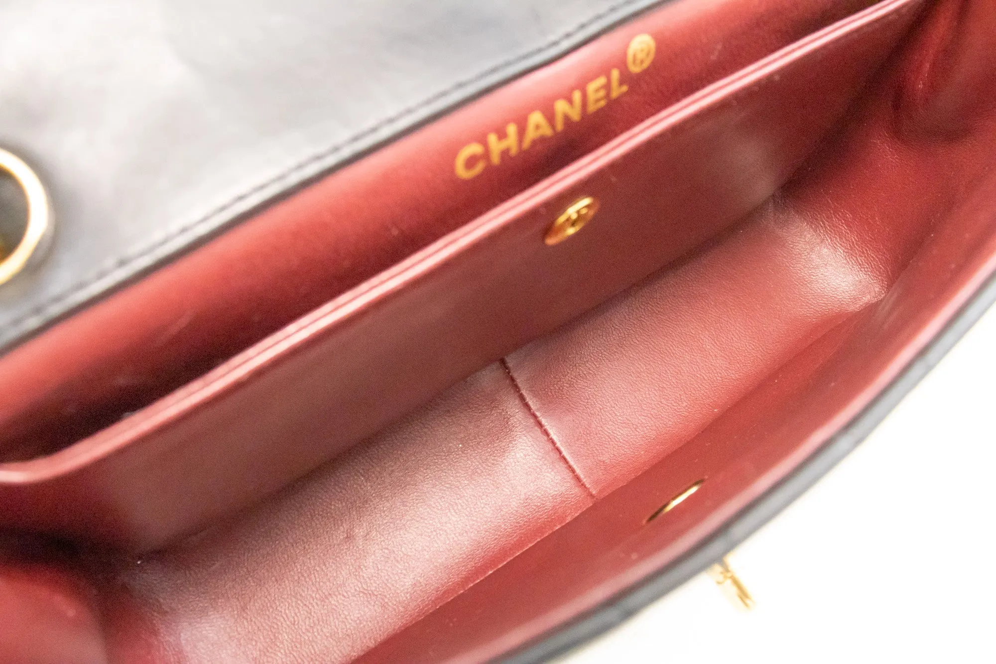 CHANEL Vintage Classic Chain Shoulder Bag Single Flap Quilted Lamb m91