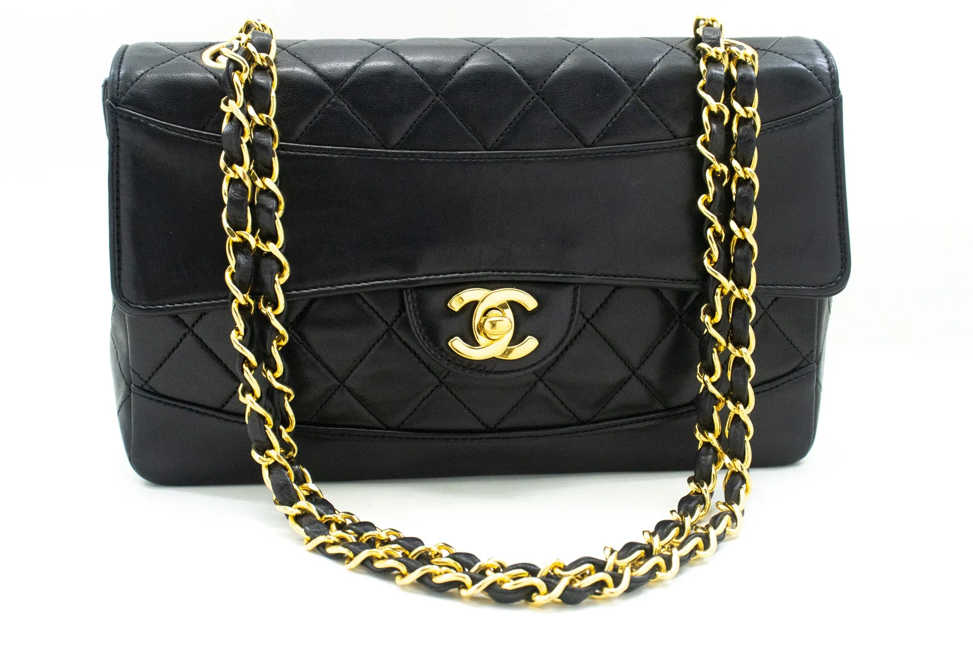 CHANEL Vintage Classic Chain Shoulder Bag Single Flap Quilted Lamb m91