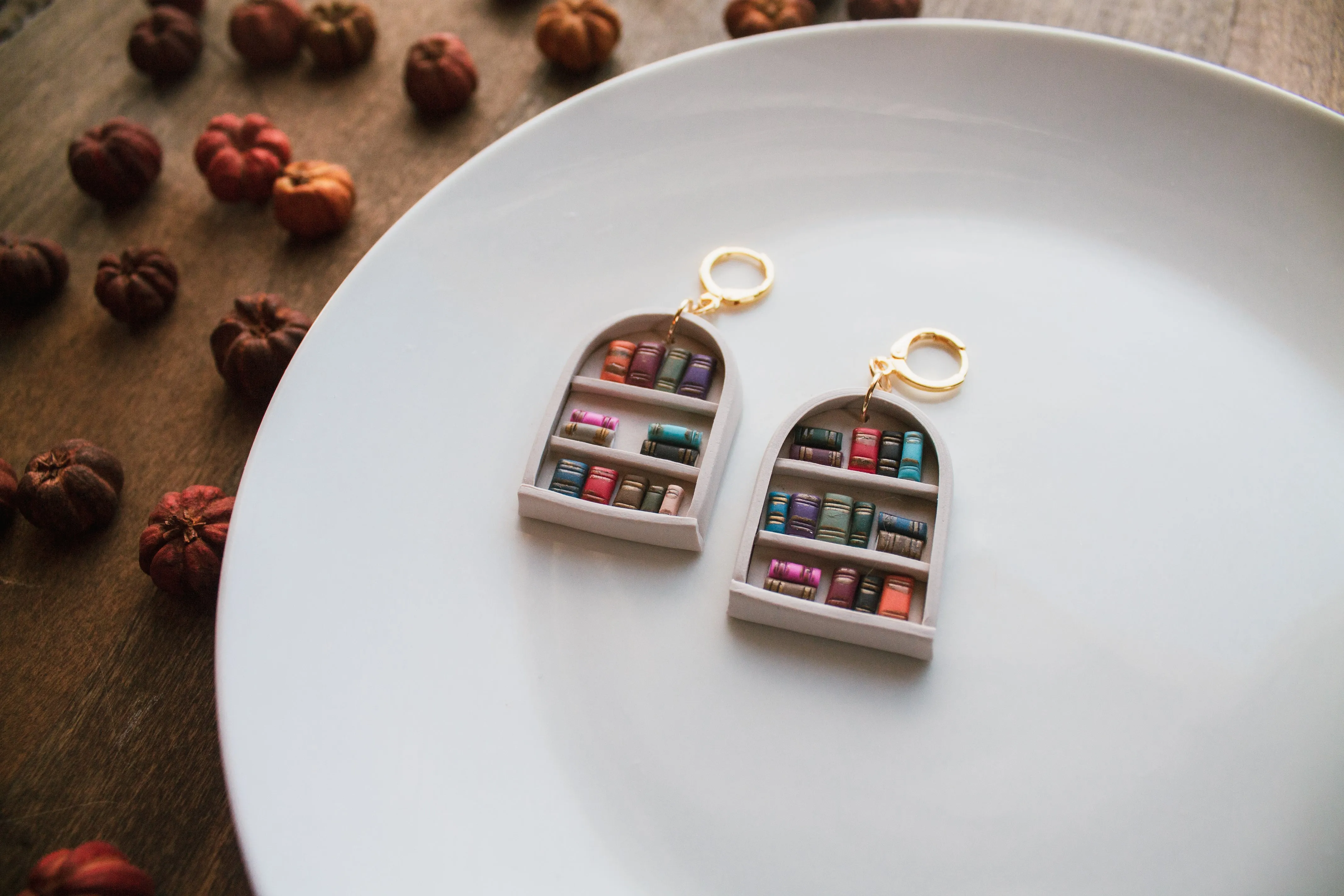 Chaotic Bookshelf Earrings *Made To Order