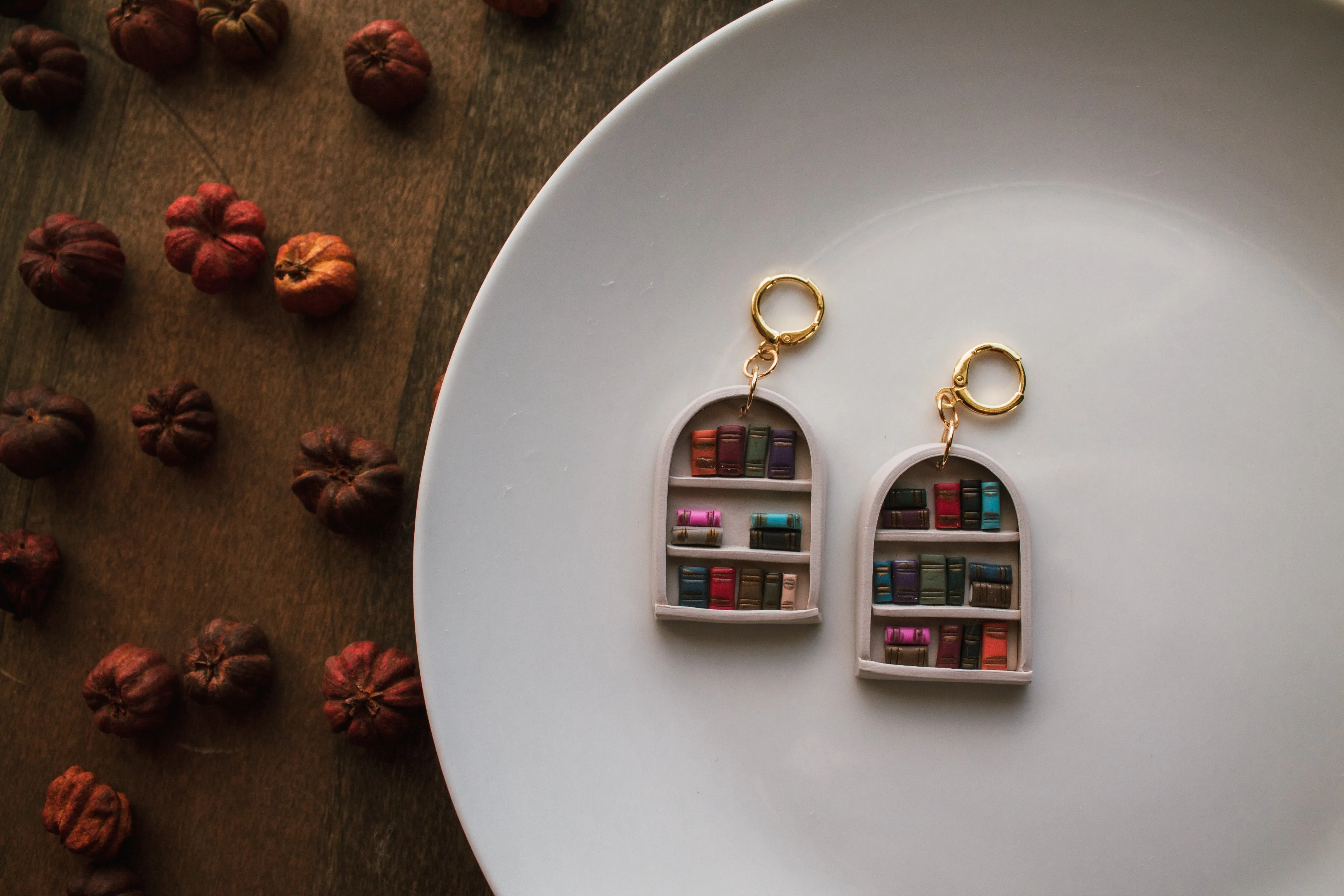 Chaotic Bookshelf Earrings *Made To Order