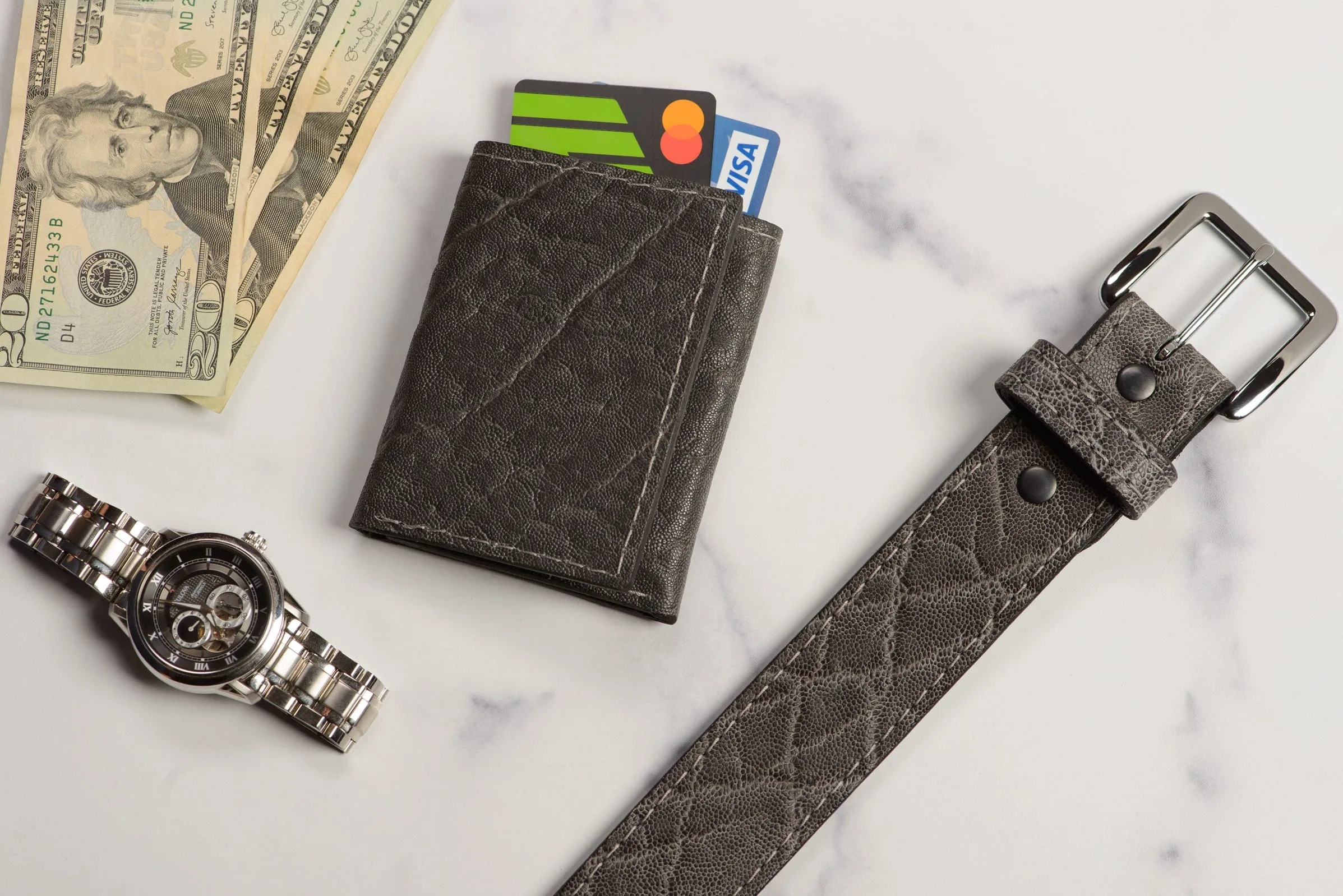 Charcoal Gray Elephant Trifold Wallet