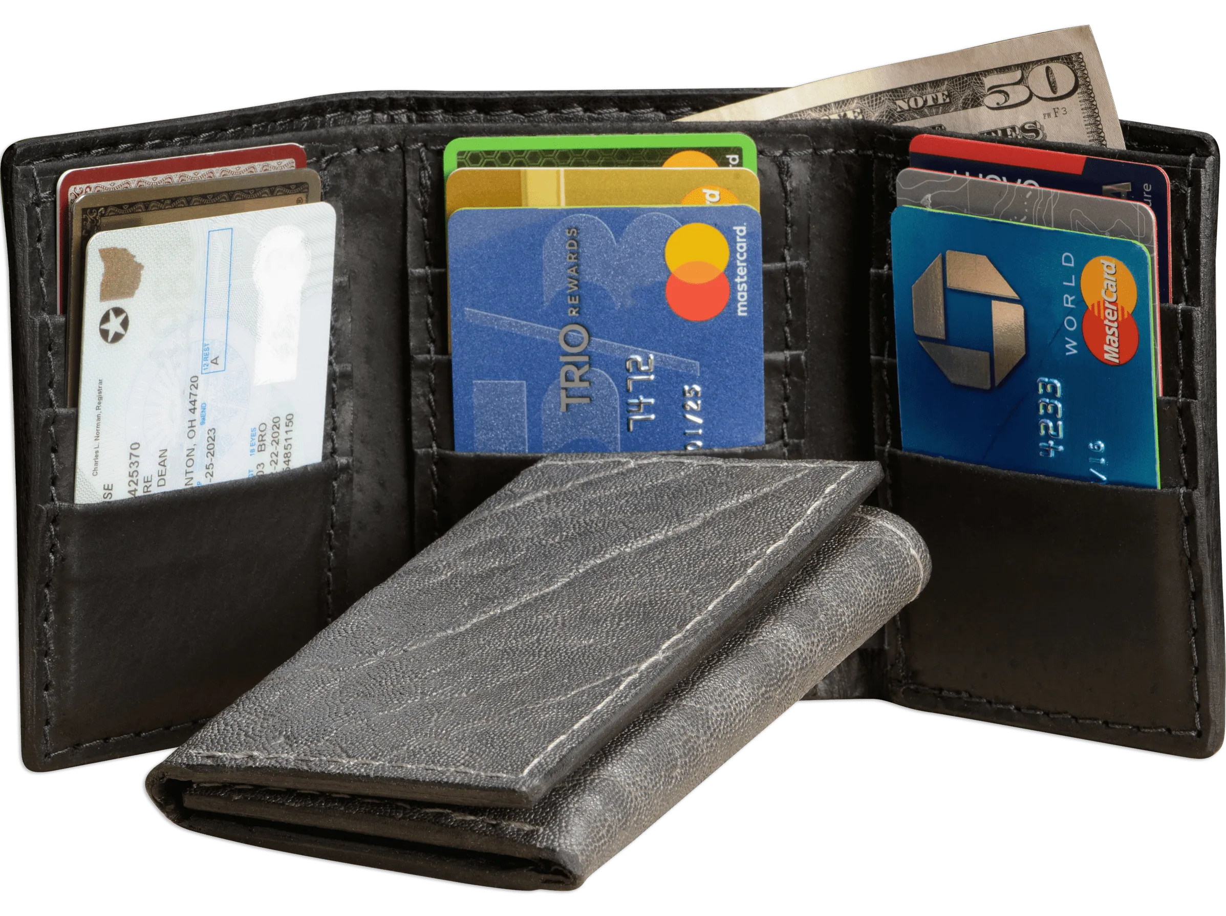 Charcoal Gray Elephant Trifold Wallet