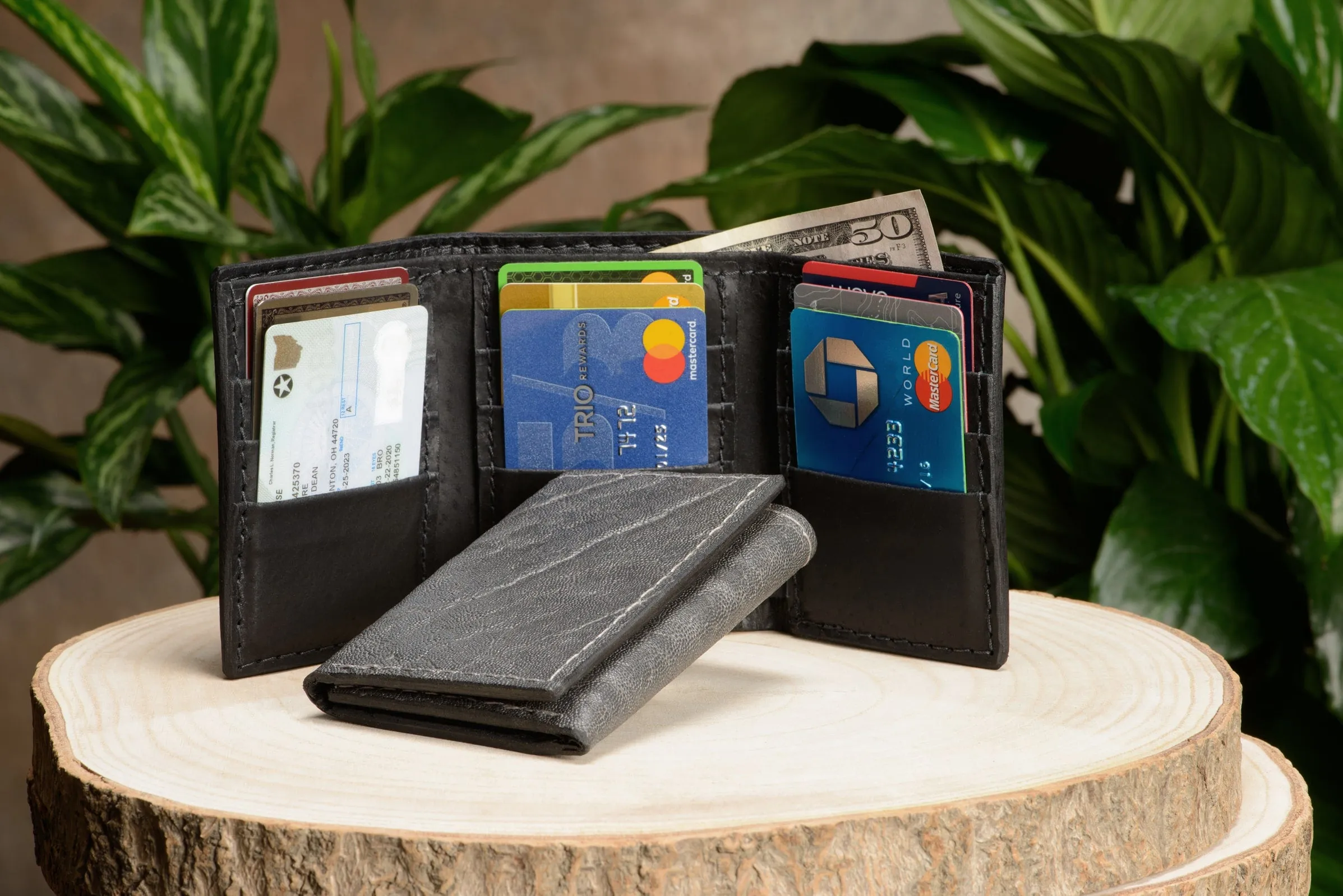Charcoal Gray Elephant Trifold Wallet