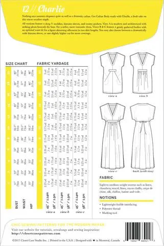 Charlie Caftan Sewing Pattern --- Closet Core Patterns