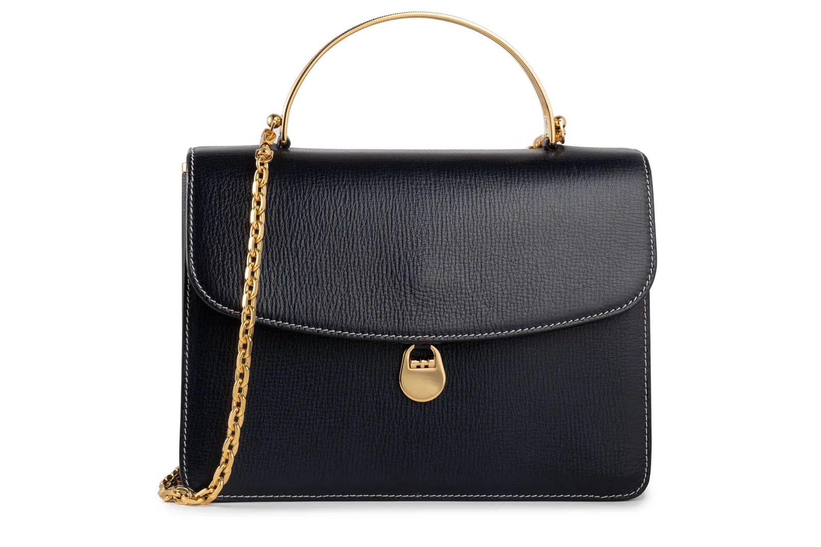 Charlie Top Handle Bag in Navy Palmellato