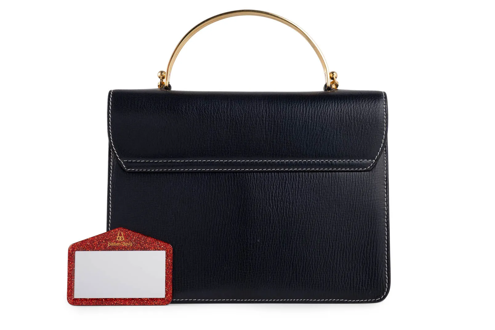 Charlie Top Handle Bag in Navy Palmellato