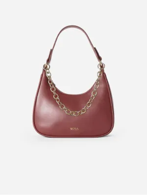 Charlie Vegan Leather Shoulder Bag | Auburn