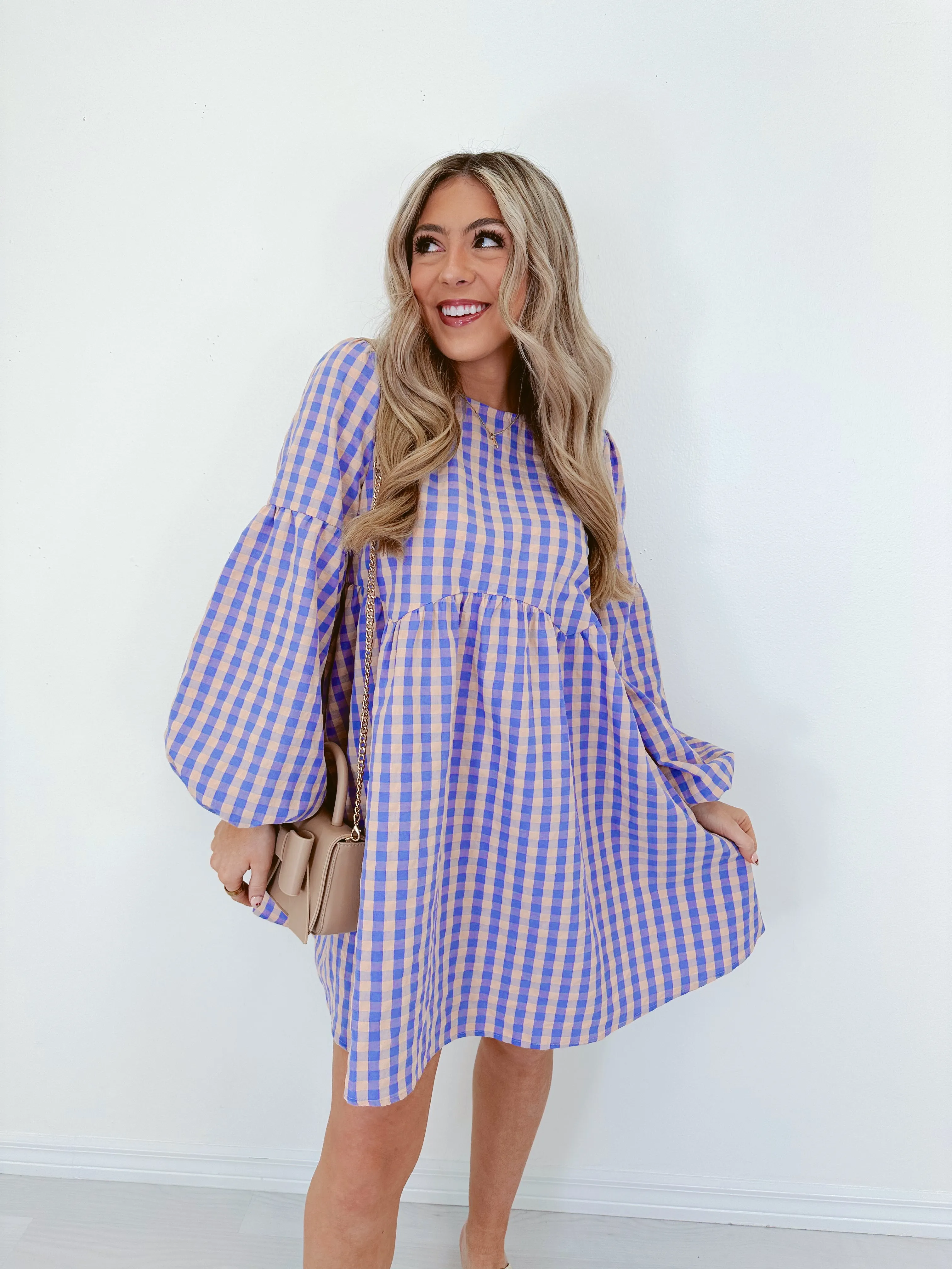 Check Out Back Bow Gingham Dress