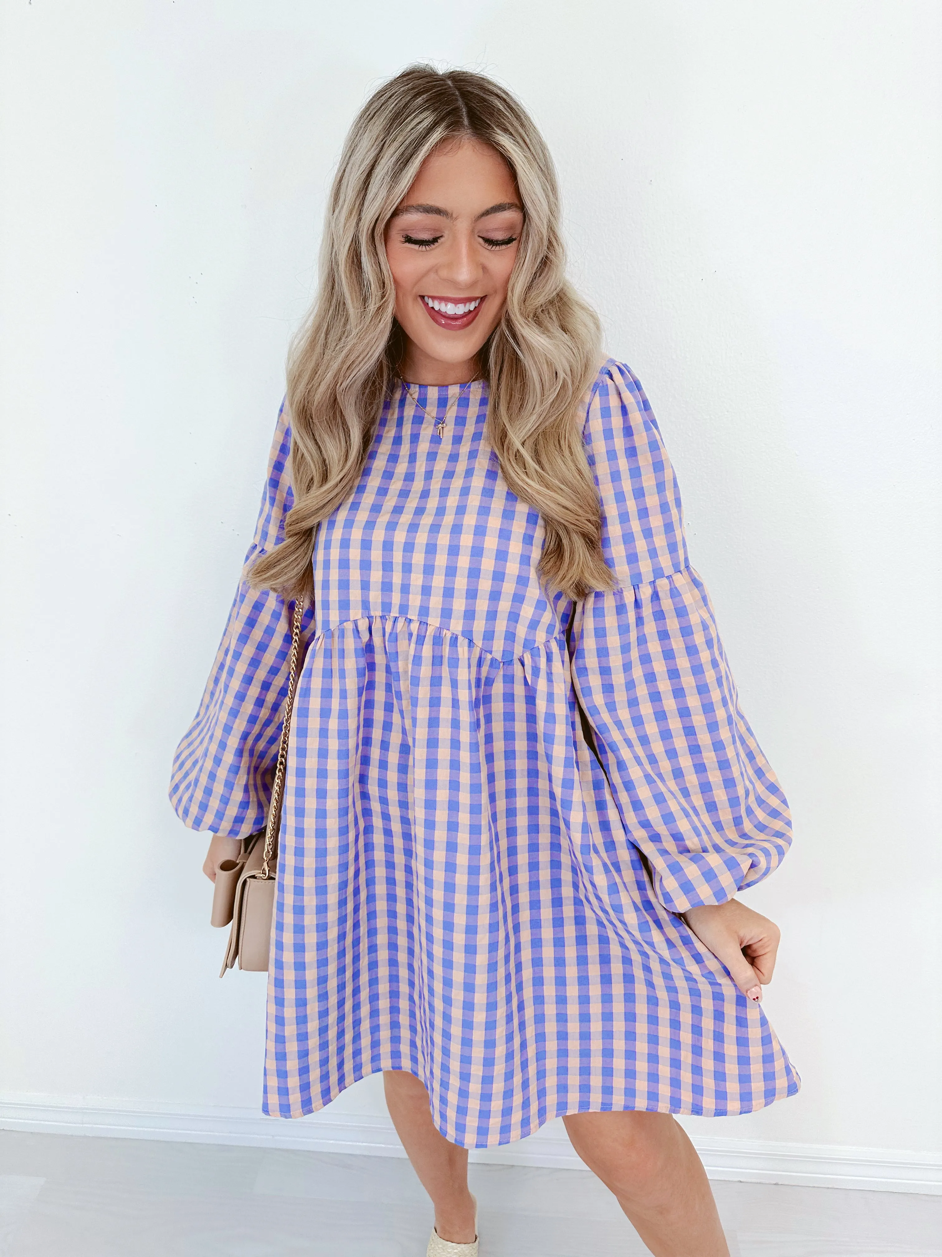 Check Out Back Bow Gingham Dress