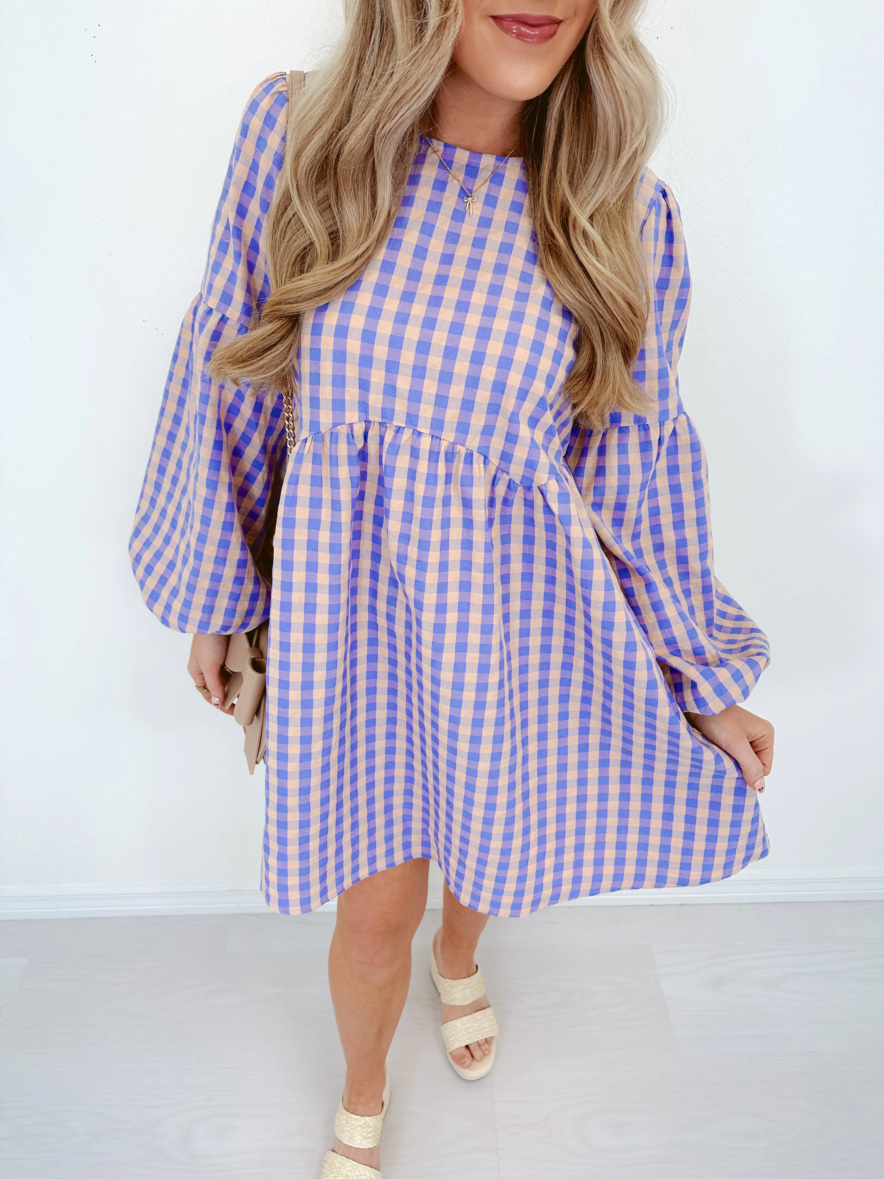 Check Out Back Bow Gingham Dress