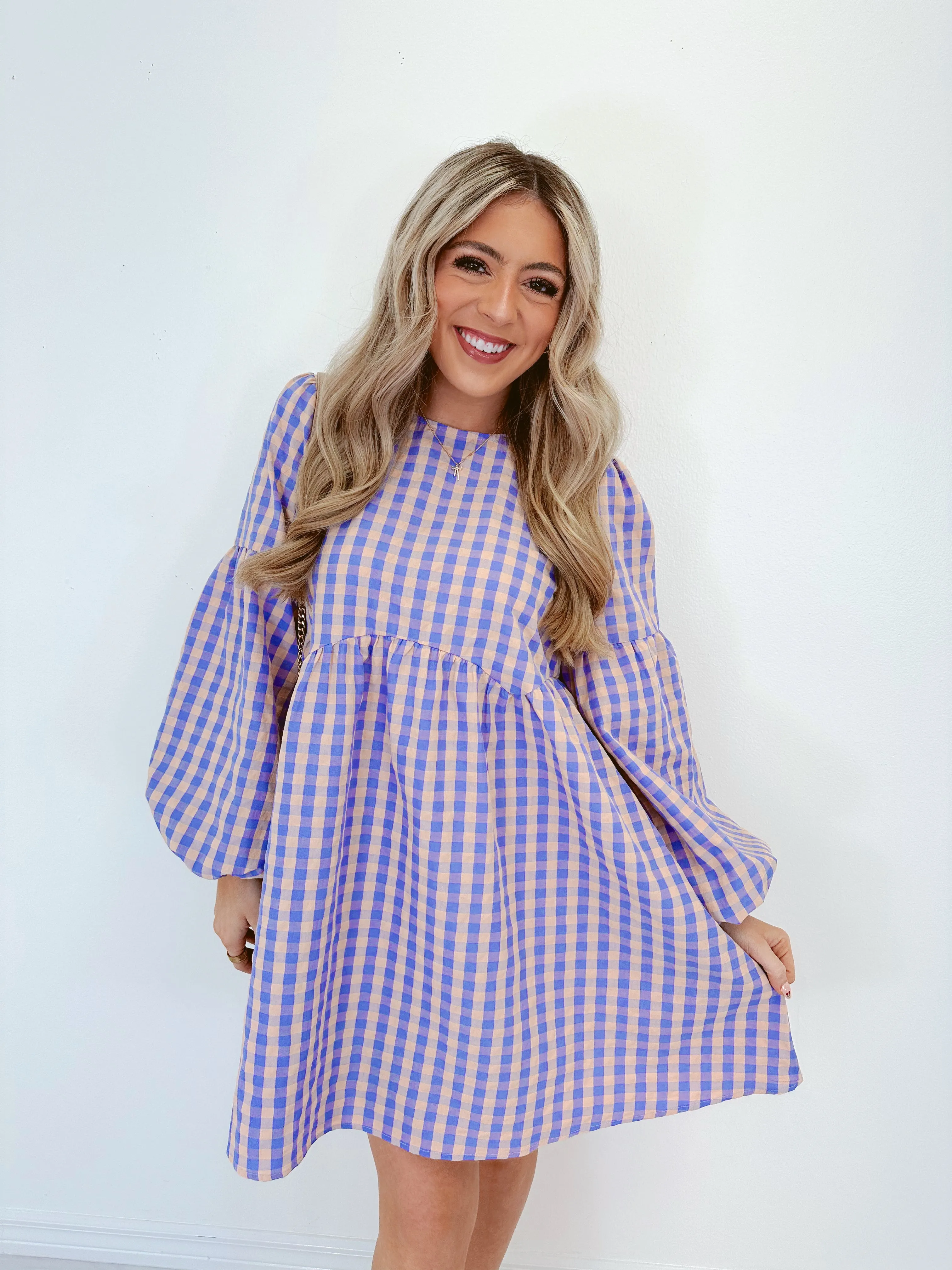 Check Out Back Bow Gingham Dress