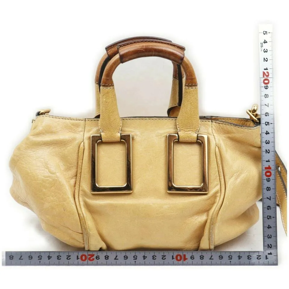 Chloe Beige Leather 2way Shoulder Bag  861600