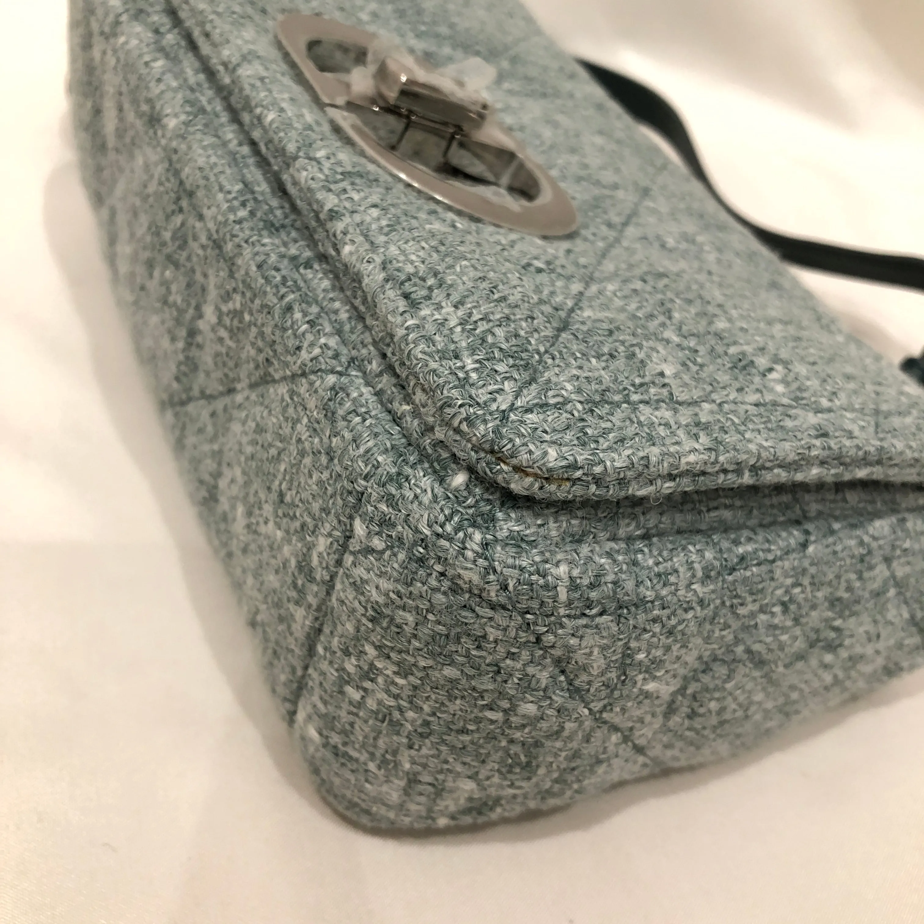 Christian Dior Green Tweed Caro Bag Macrocannage Shoulder Bag Sku# 81851