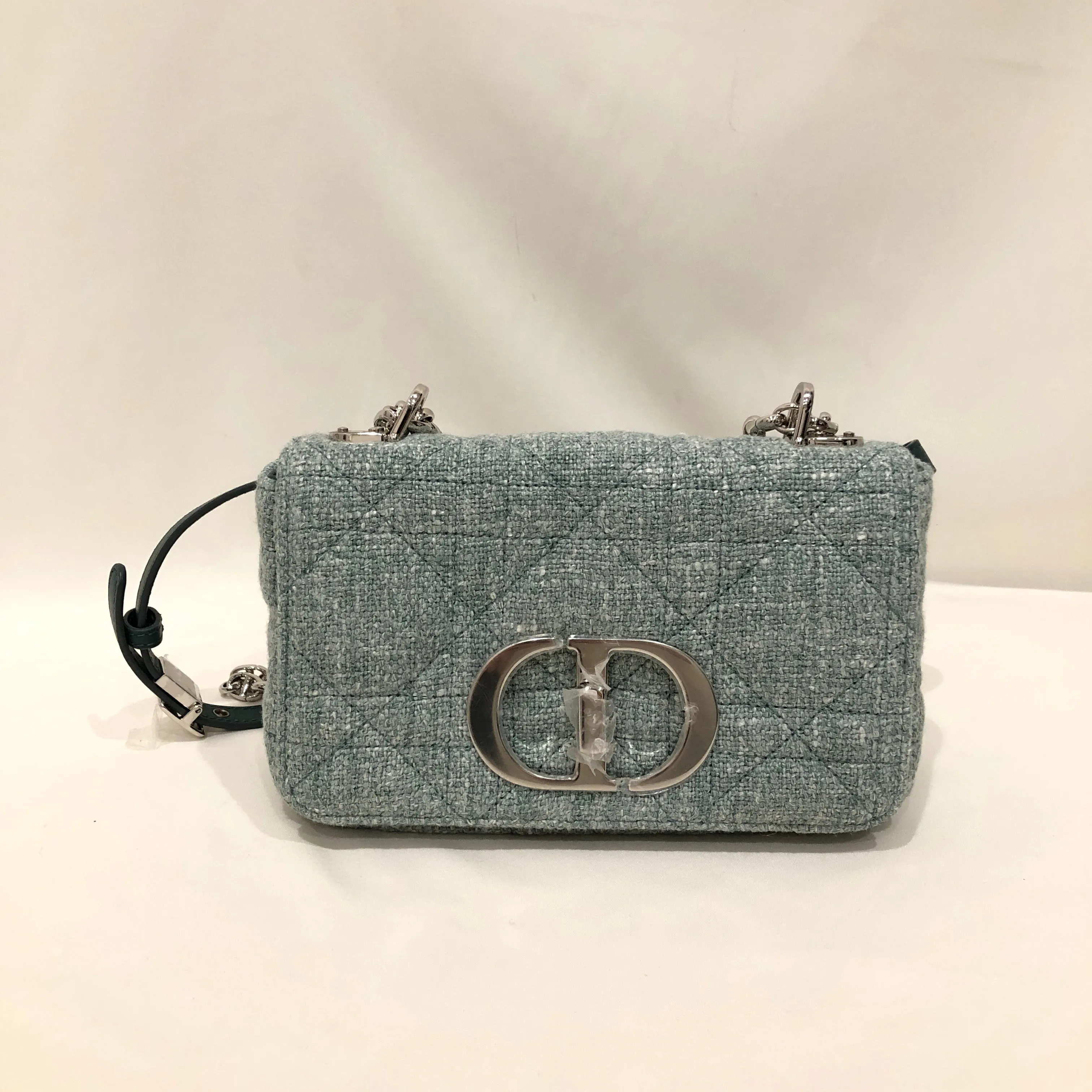 Christian Dior Green Tweed Caro Bag Macrocannage Shoulder Bag Sku# 81851