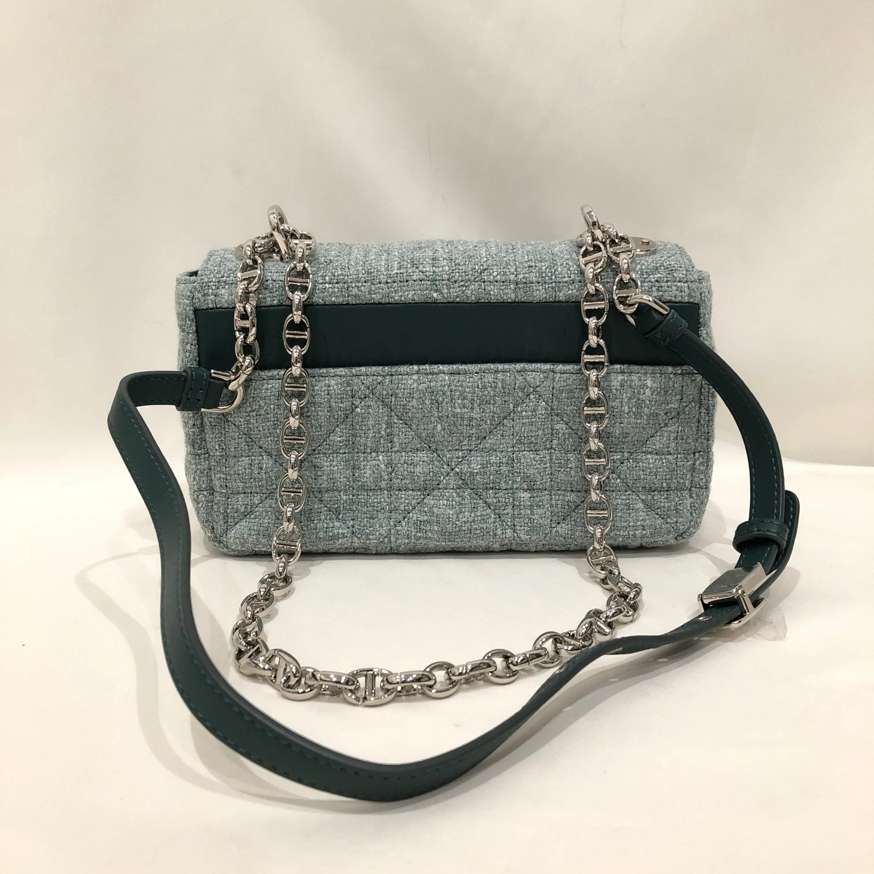 Christian Dior Green Tweed Caro Bag Macrocannage Shoulder Bag Sku# 81851