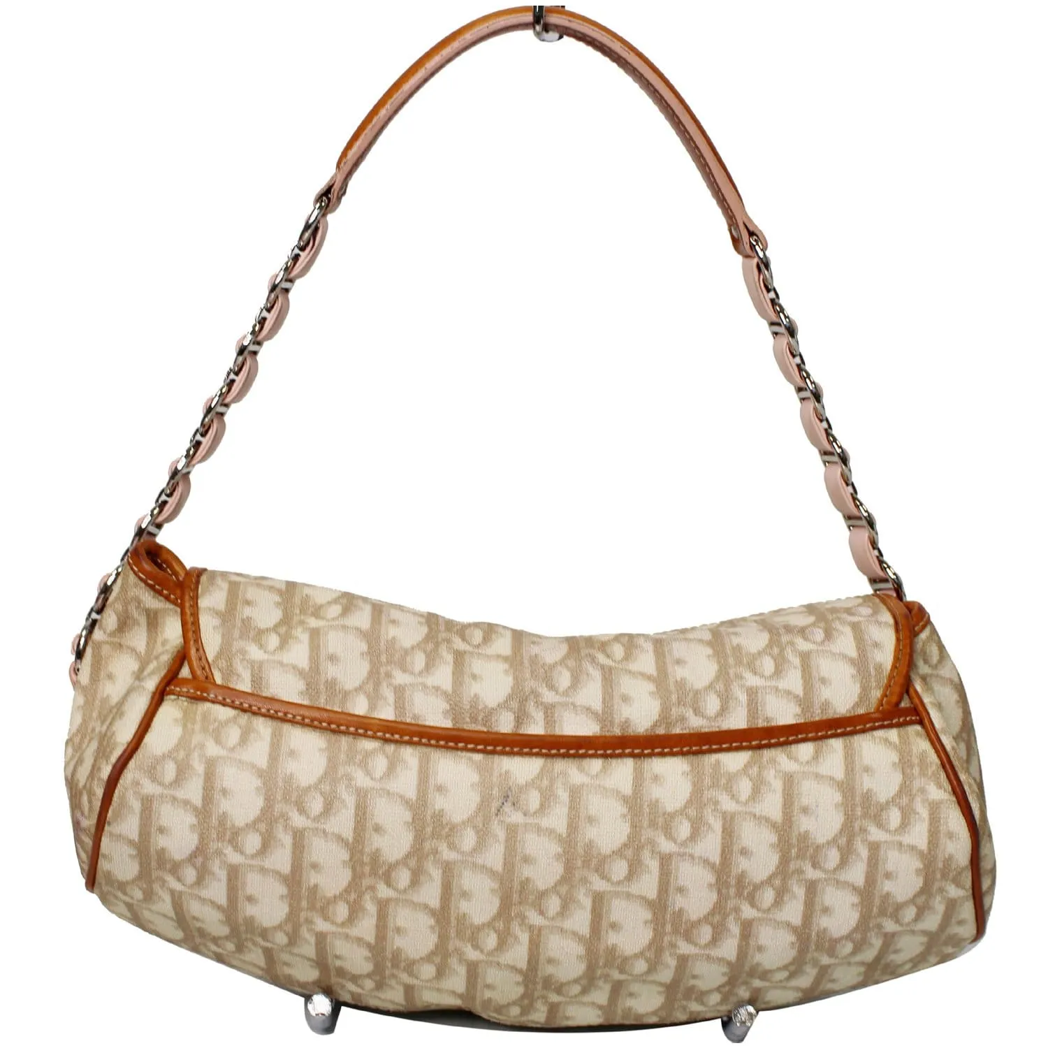 CHRISTIAN DIOR Trotter Romantique Heart Flap Canvas Shoulder Bag Pink