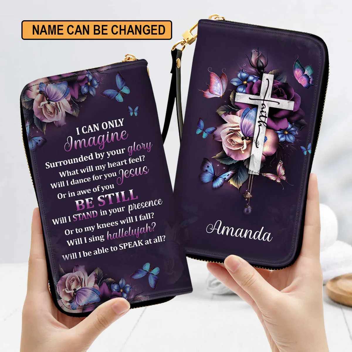 Christianartbag Clutch Purse, I Can Only Imagine Clutch Purse For Women, Personalized Name, Christian Gifts For Women, CAB13091223.