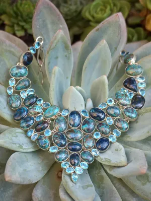 Chrysocolla and Blue Topaz Necklace 1