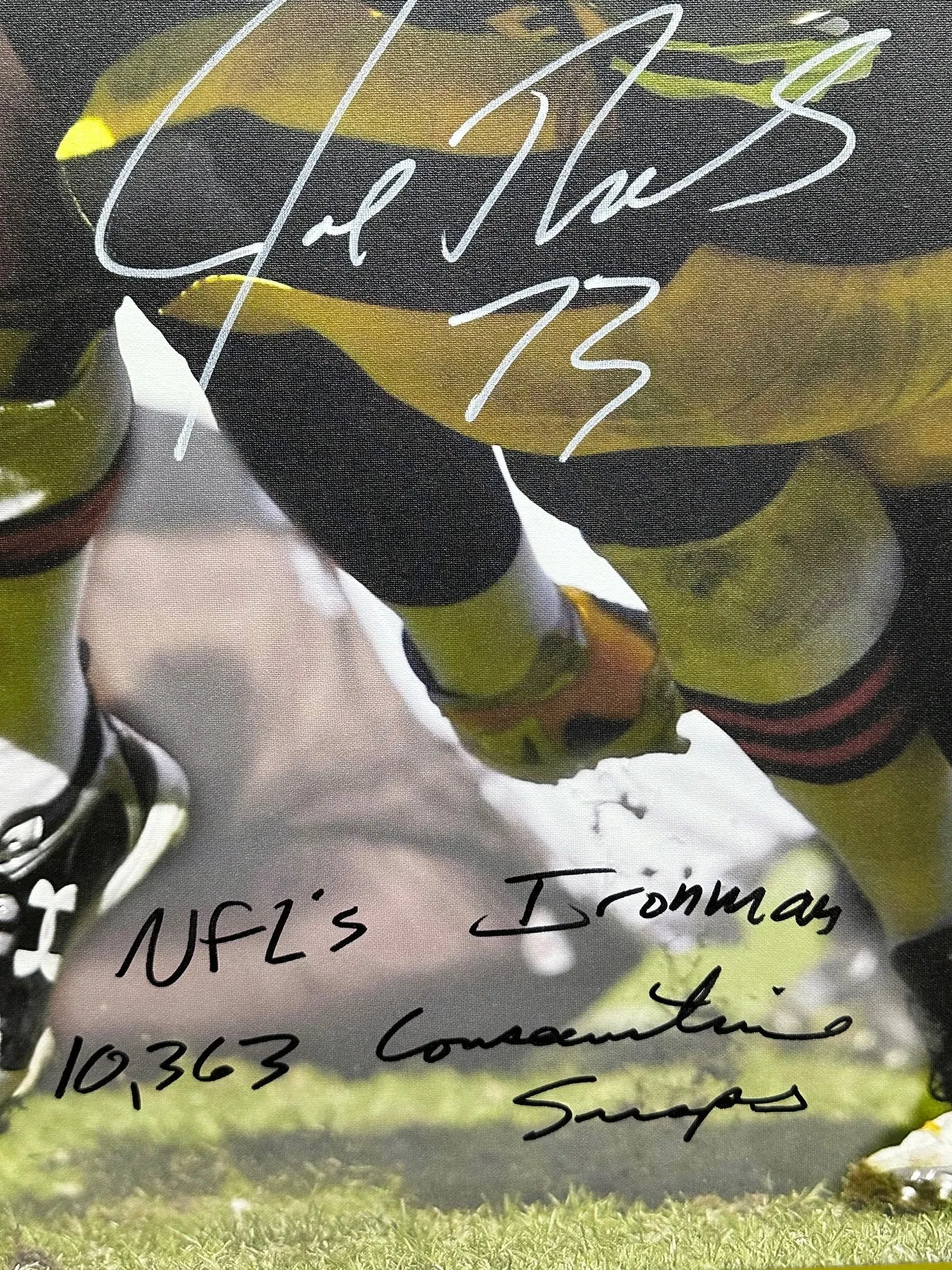 Cleveland Browns Joe Thomas Hand Signed Autographed 30x40 Canvas with Multiple Inscriptions with COA