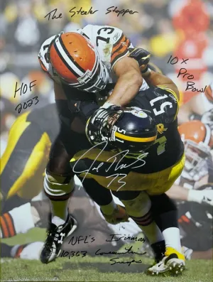 Cleveland Browns Joe Thomas Hand Signed Autographed 30x40 Canvas with Multiple Inscriptions with COA