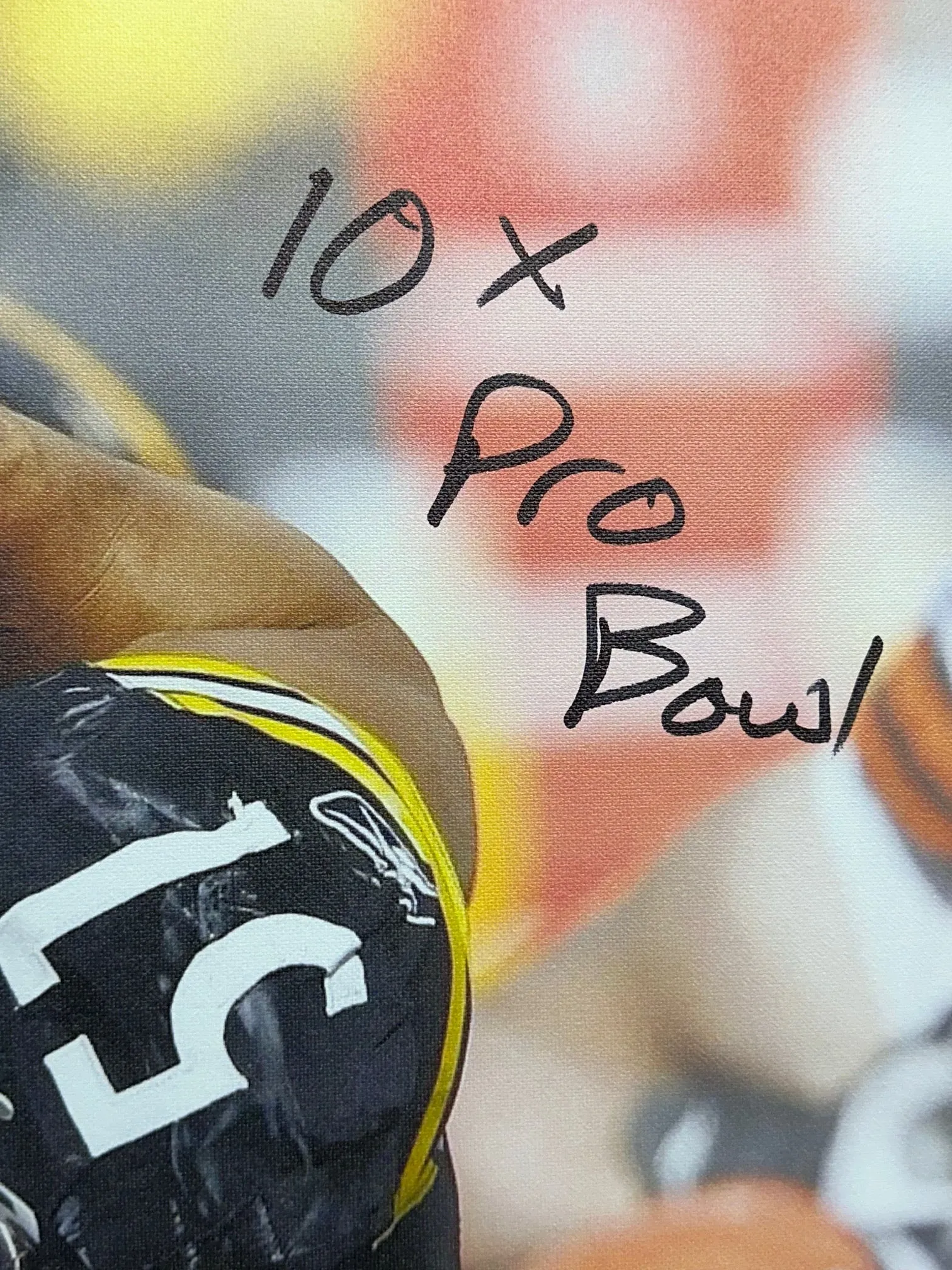 Cleveland Browns Joe Thomas Hand Signed Autographed 30x40 Canvas with Multiple Inscriptions with COA