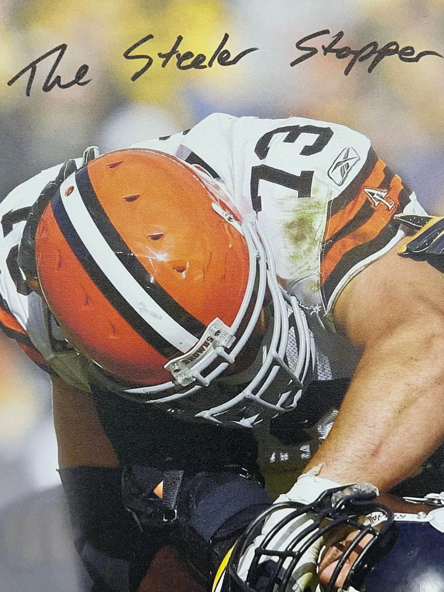 Cleveland Browns Joe Thomas Hand Signed Autographed 30x40 Canvas with Multiple Inscriptions with COA