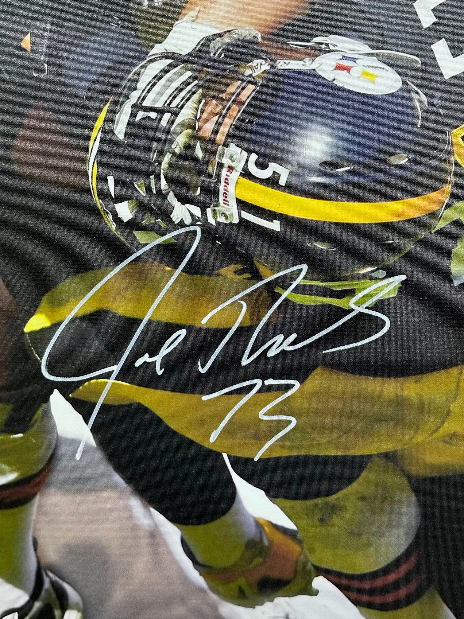 Cleveland Browns Joe Thomas Hand Signed Autographed 30x40 Canvas with Multiple Inscriptions with COA