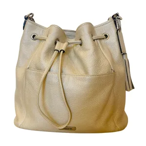 COACH Avery Leather Drawstring Shoulder Bag Pearl/Ivory #F27003