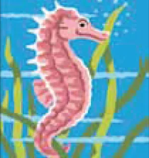 Collection d'Art Printed Needlepoint Tapestry Canvas Kit Needlecraft 20x20cm - Seahorse