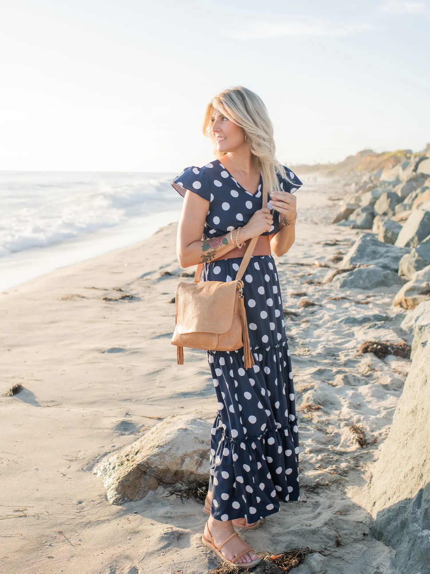Convertible Backpack ~ Tawny Embossed Floral
