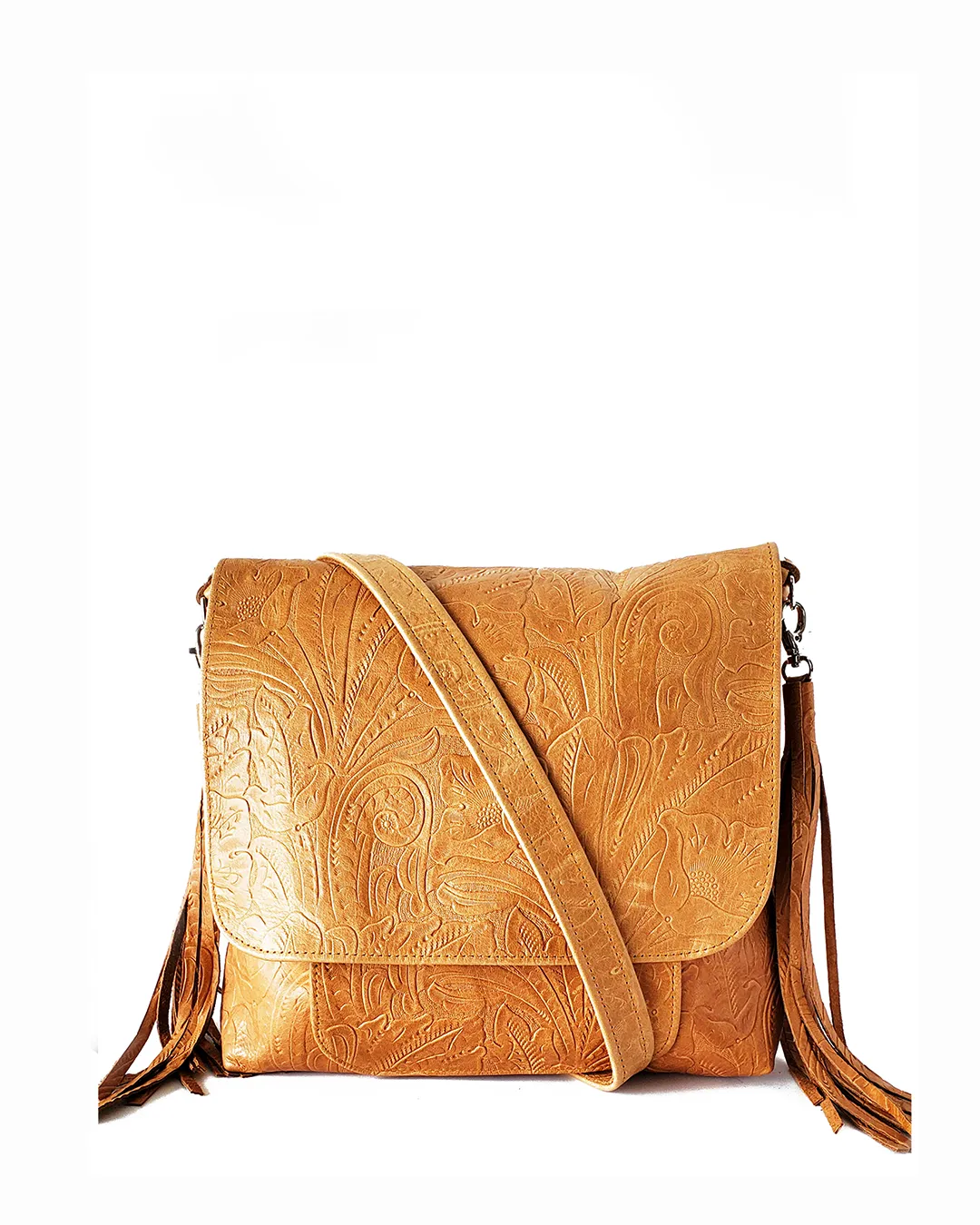 Convertible Backpack ~ Tawny Embossed Floral